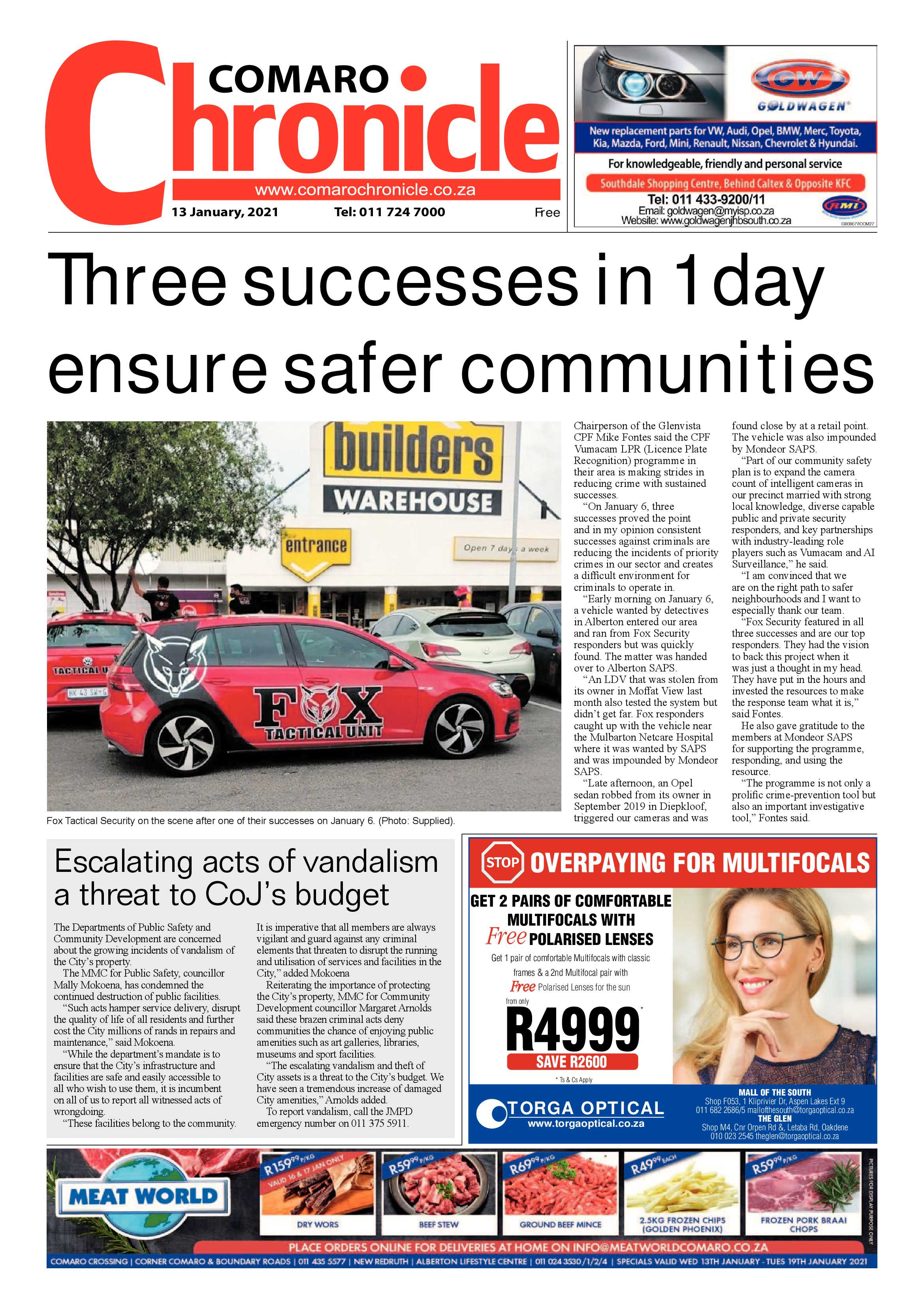 Comaro Chronicle 13 January 2021 page 1