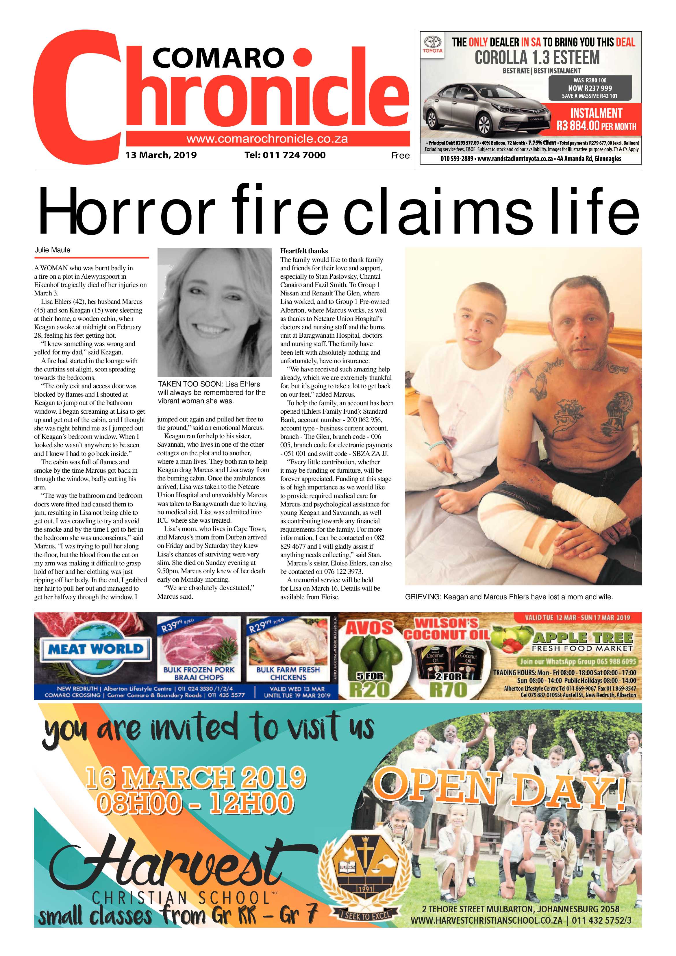 Comaro Chronicle 13 March 2019 page 1