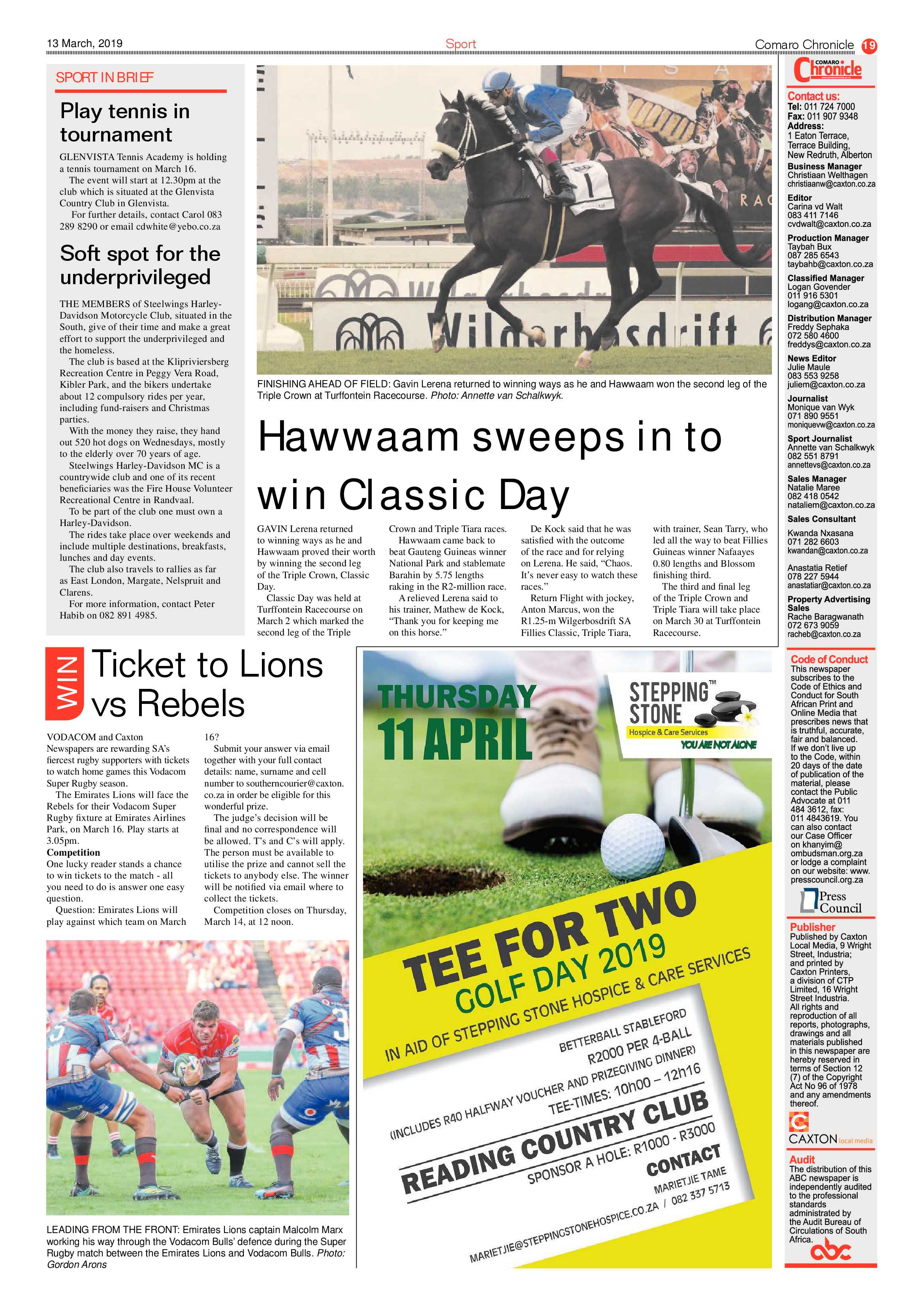 Comaro Chronicle 13 March 2019 page 19