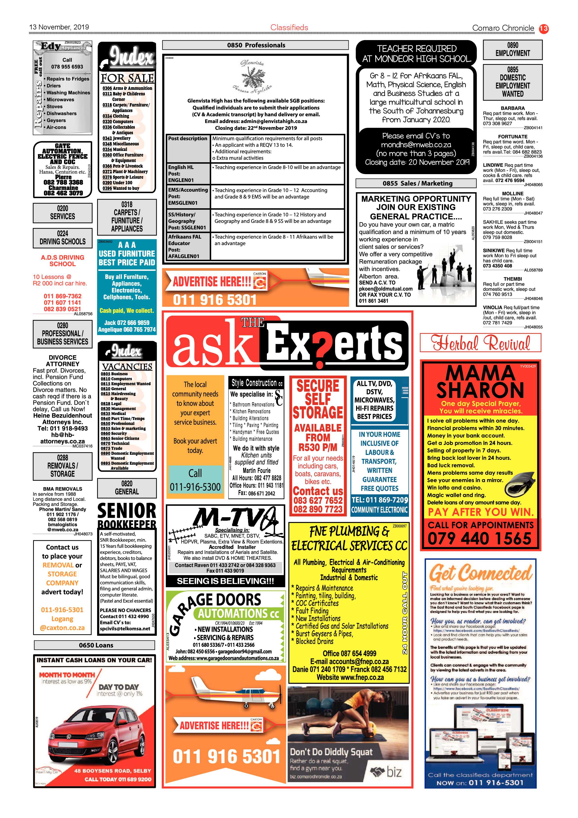 Comaro Chronicle 13 November 2019 page 13