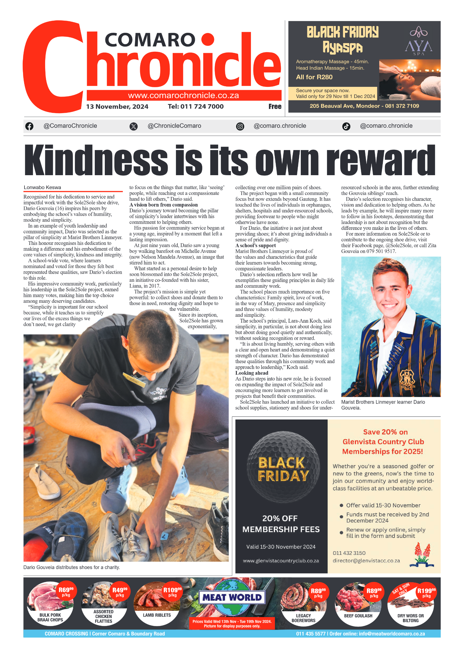 Comaro Chronicle 13 Novemberr 2024 page 1