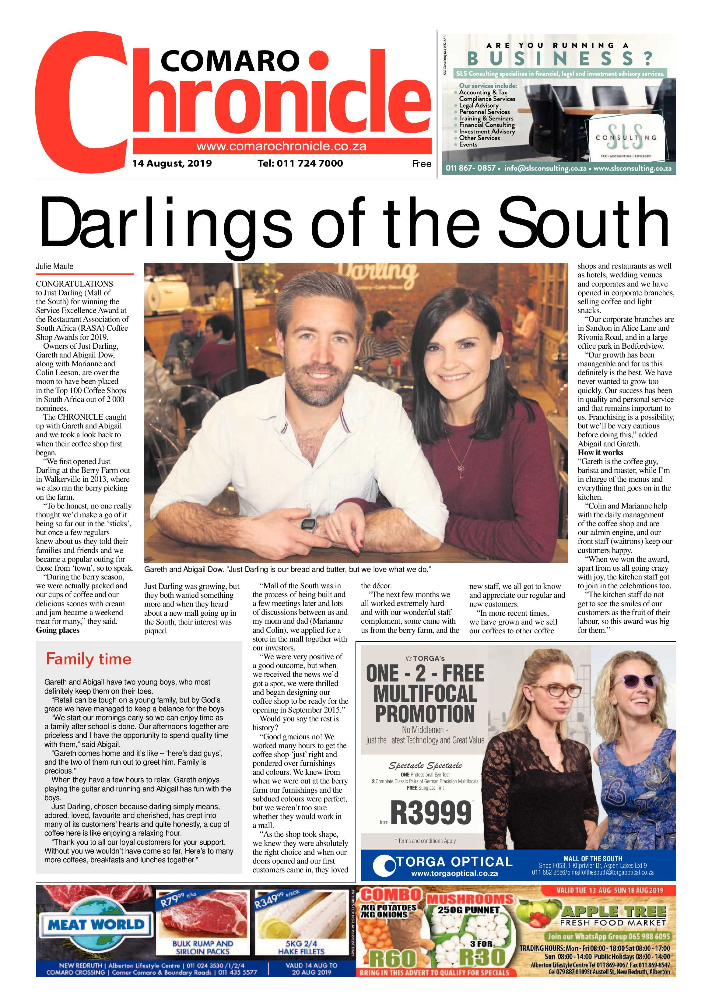 Comaro Chronicle 14 August 2019 page 1