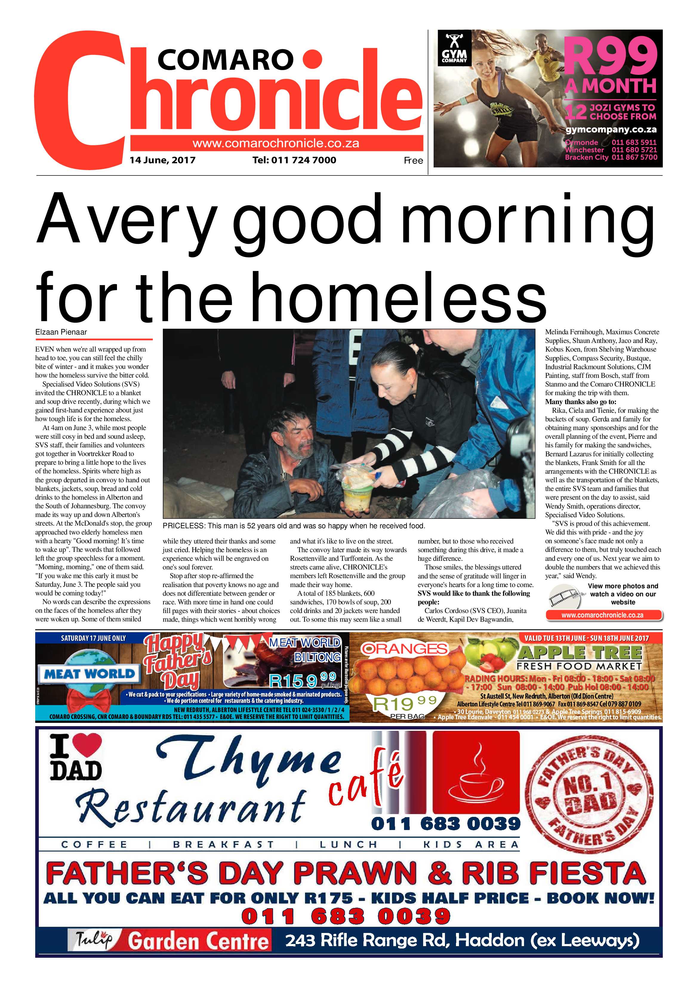Comaro Chronicle 14 June 2017 page 1