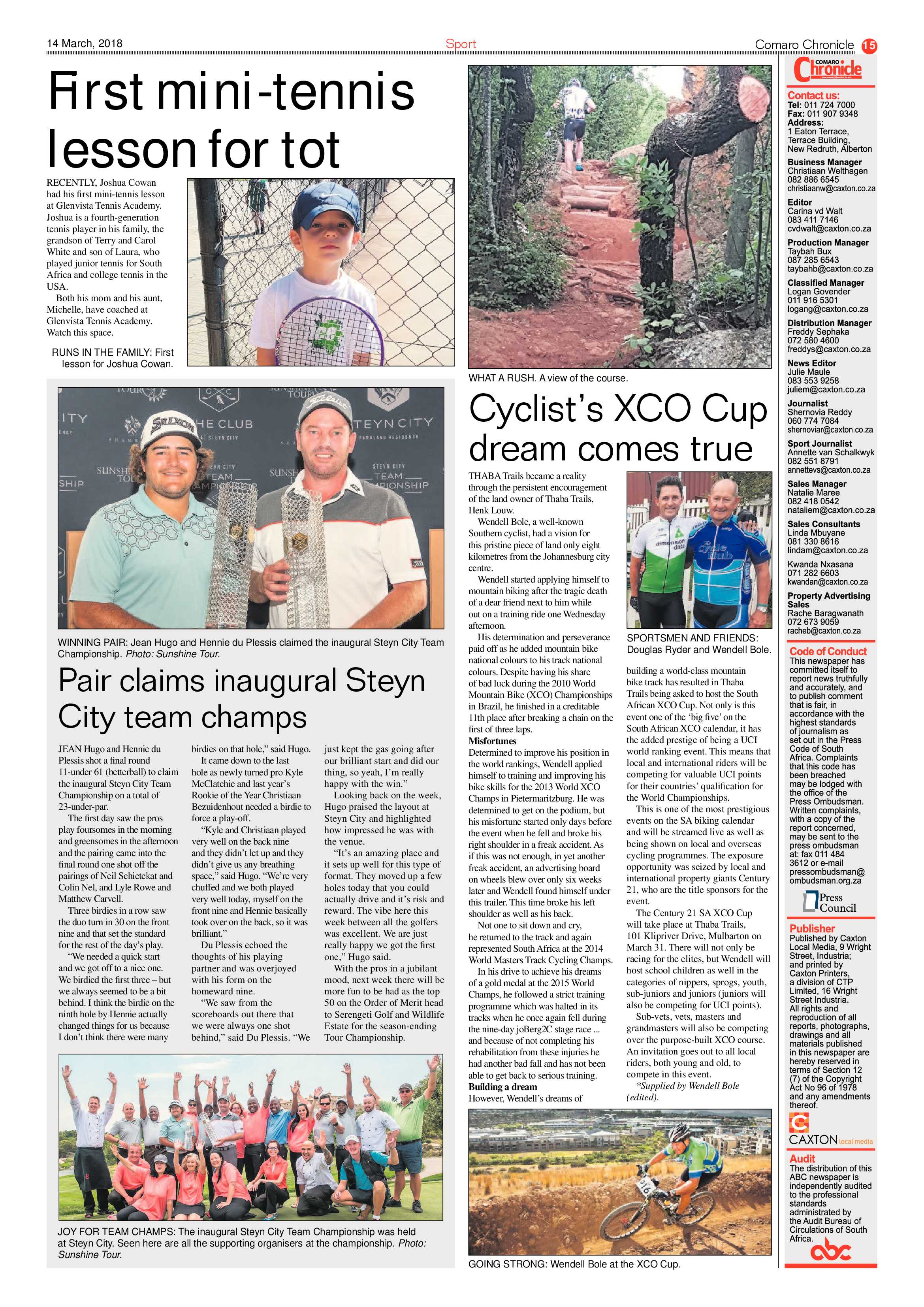 Comaro Chronicle 14 March 2018 page 15