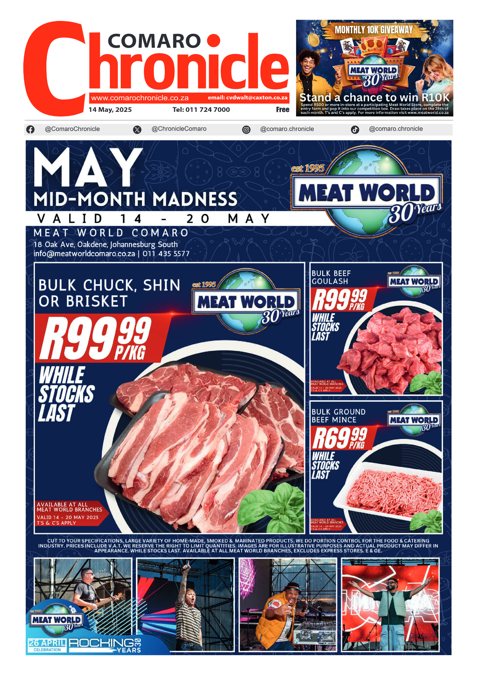 Comaro Chronicle 14 May 2025 page 1