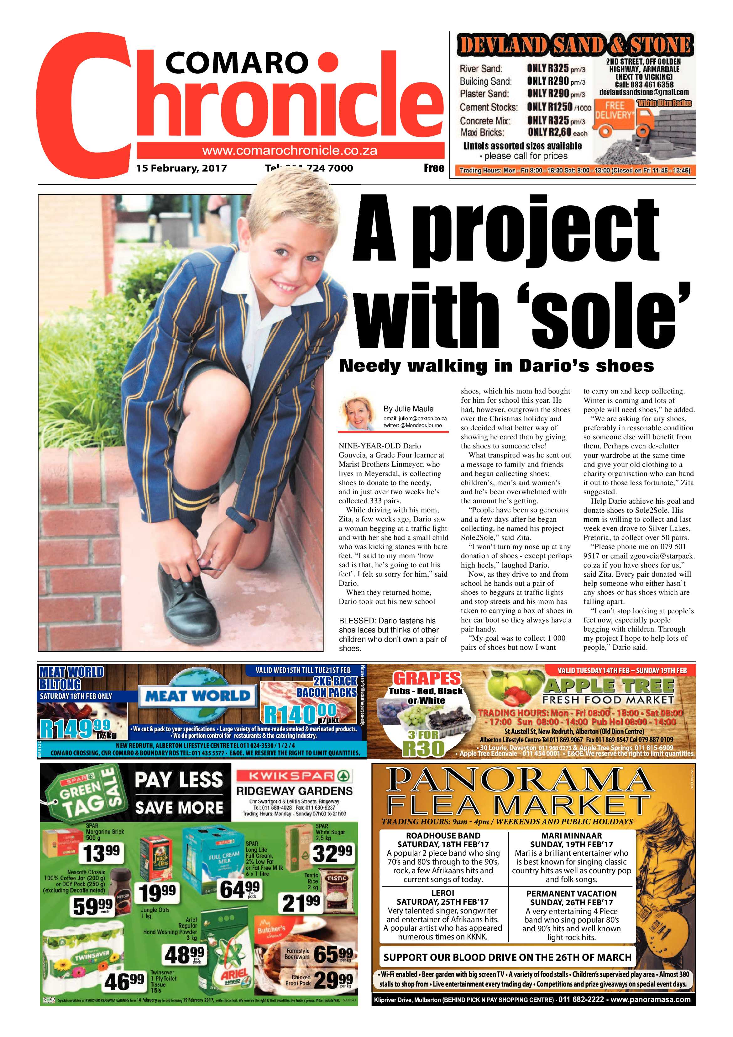 Comaro Chronicle 15 Feburary 2017 page 1