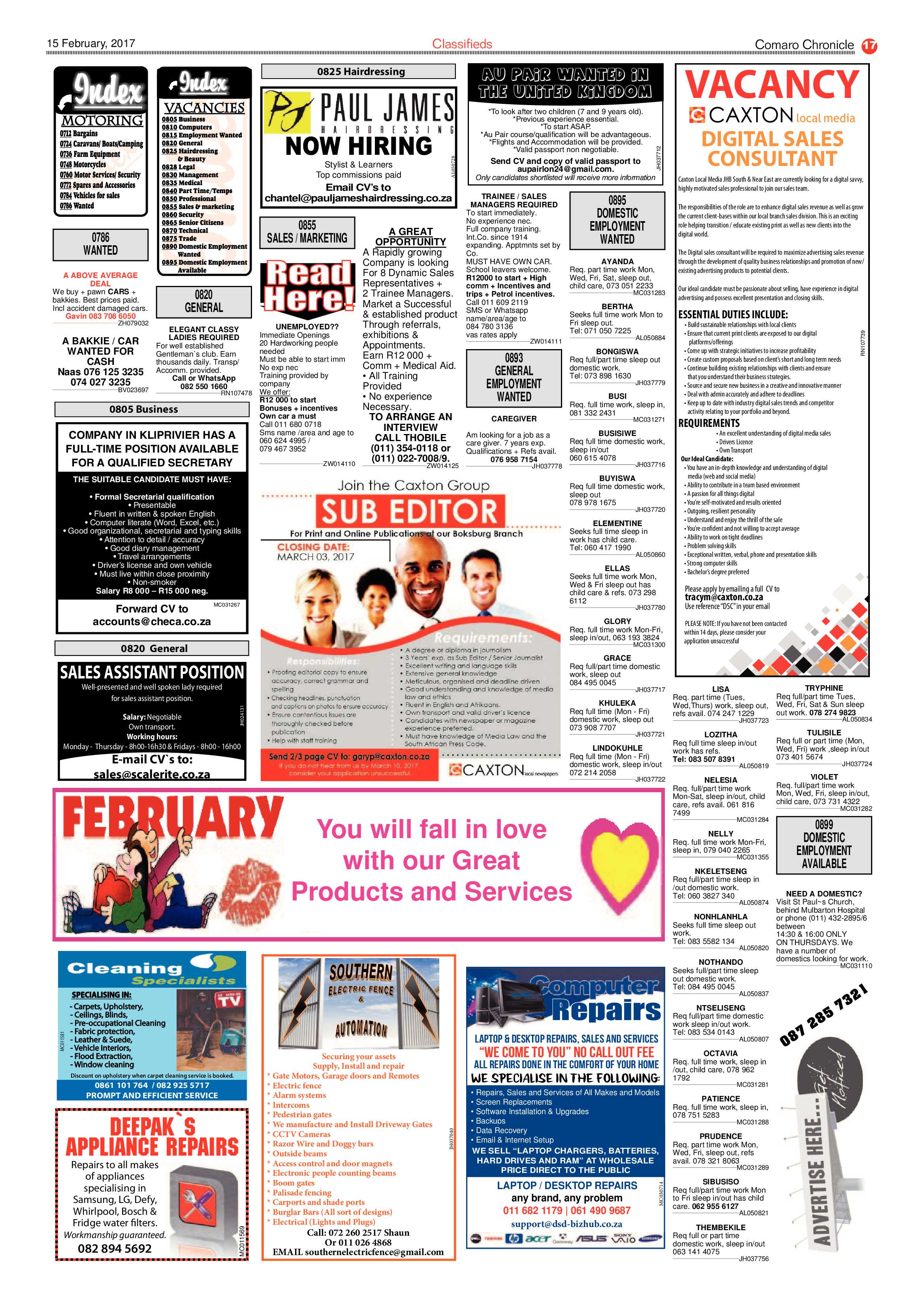 Comaro Chronicle 15 Feburary 2017 page 17