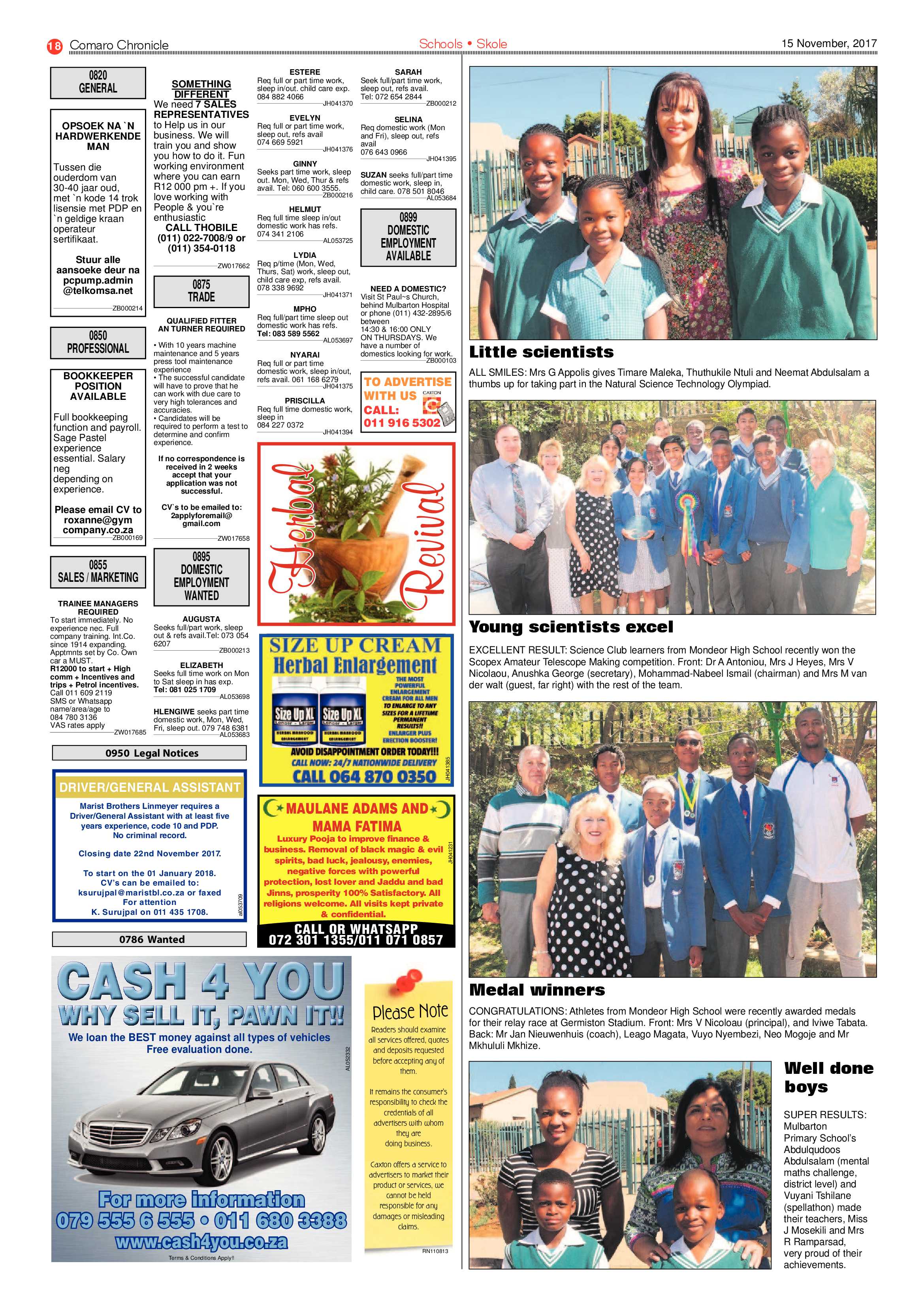 Comaro Chronicle 15 November 2017 page 18