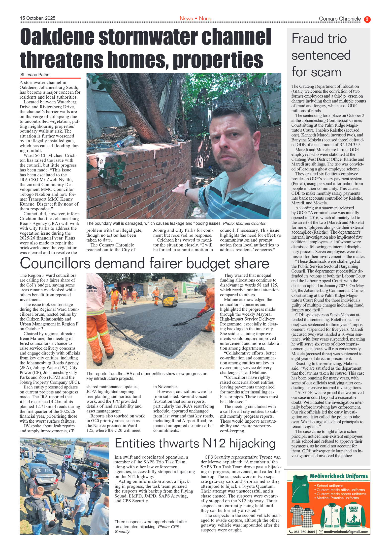 Comaro Chronicle 15 October 2025 page 3