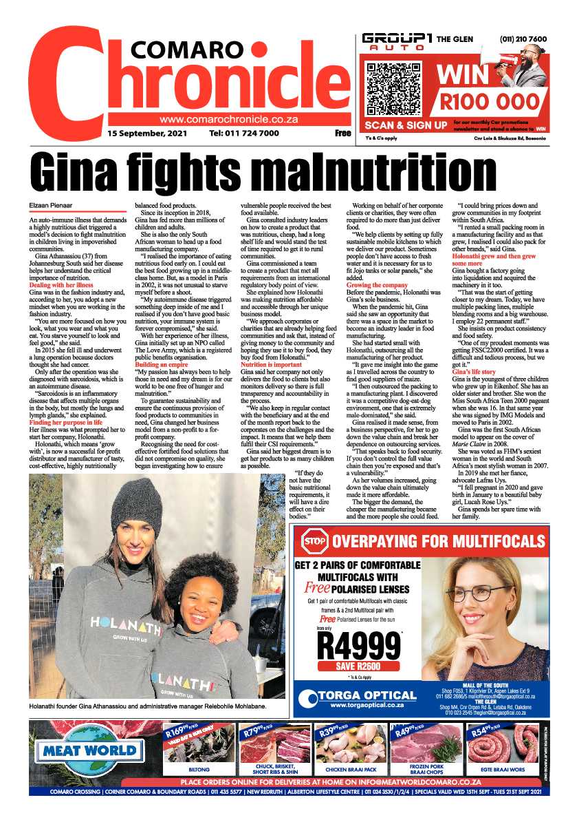 Comaro Chronicle 15 September 2021 page 1