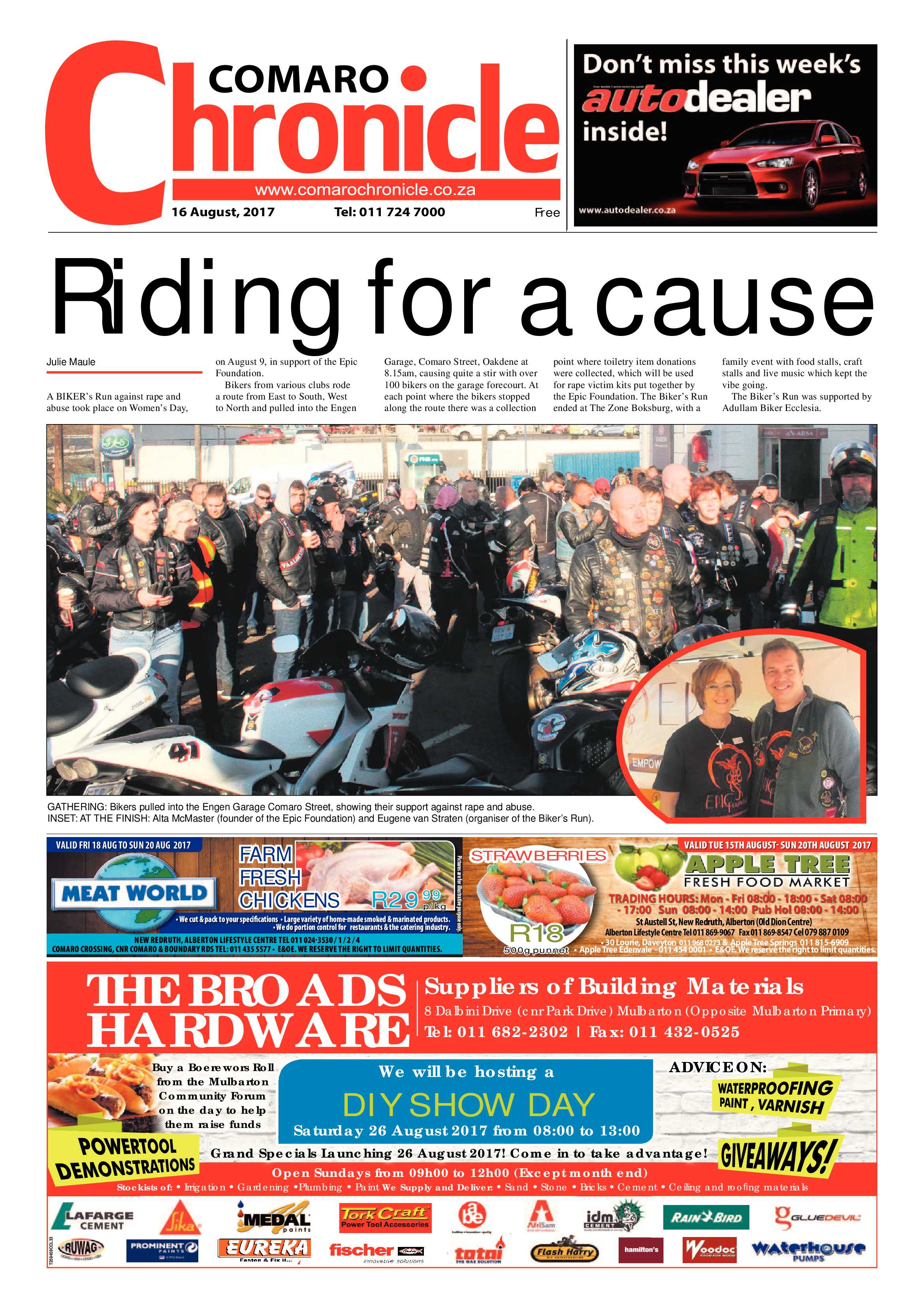 Comaro Chronicle 16 August 2017 page 1