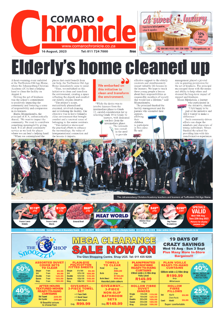 Comaro Chronicle 16 August 2023 page 1