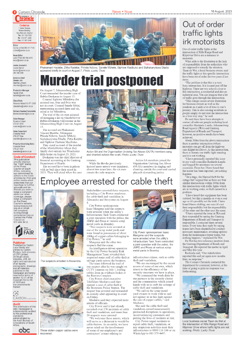 Comaro Chronicle 16 August 2023 page 2
