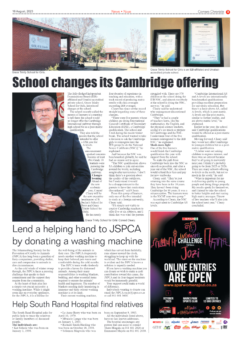Comaro Chronicle 16 August 2023 page 3