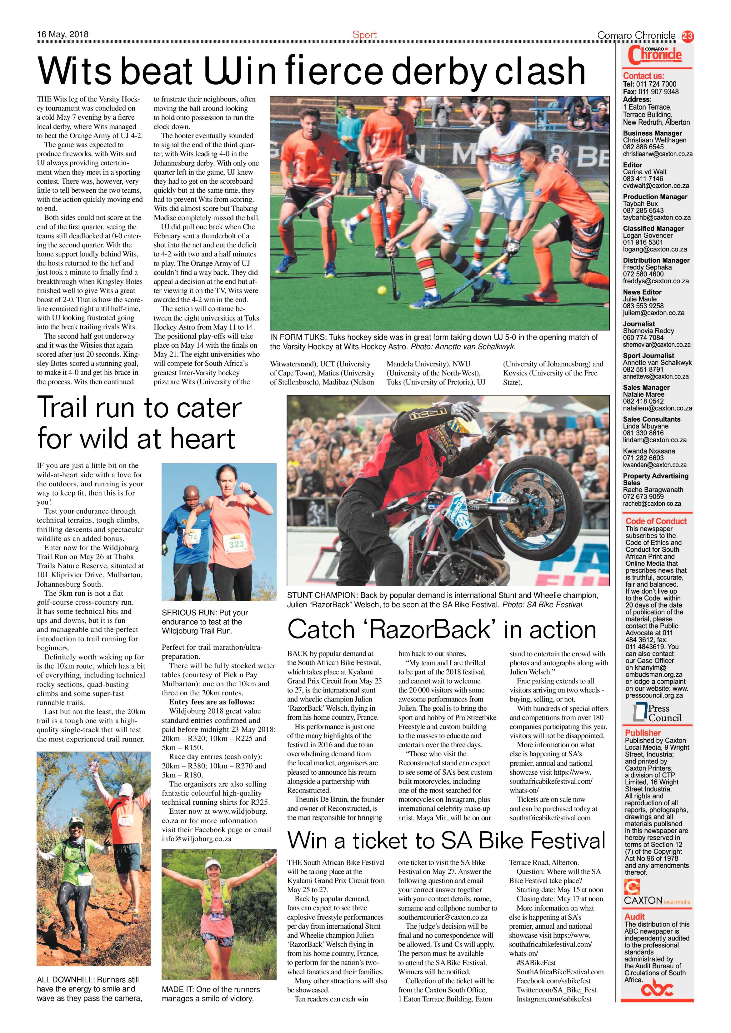 Comaro Chronicle 16 May 2018 page 23