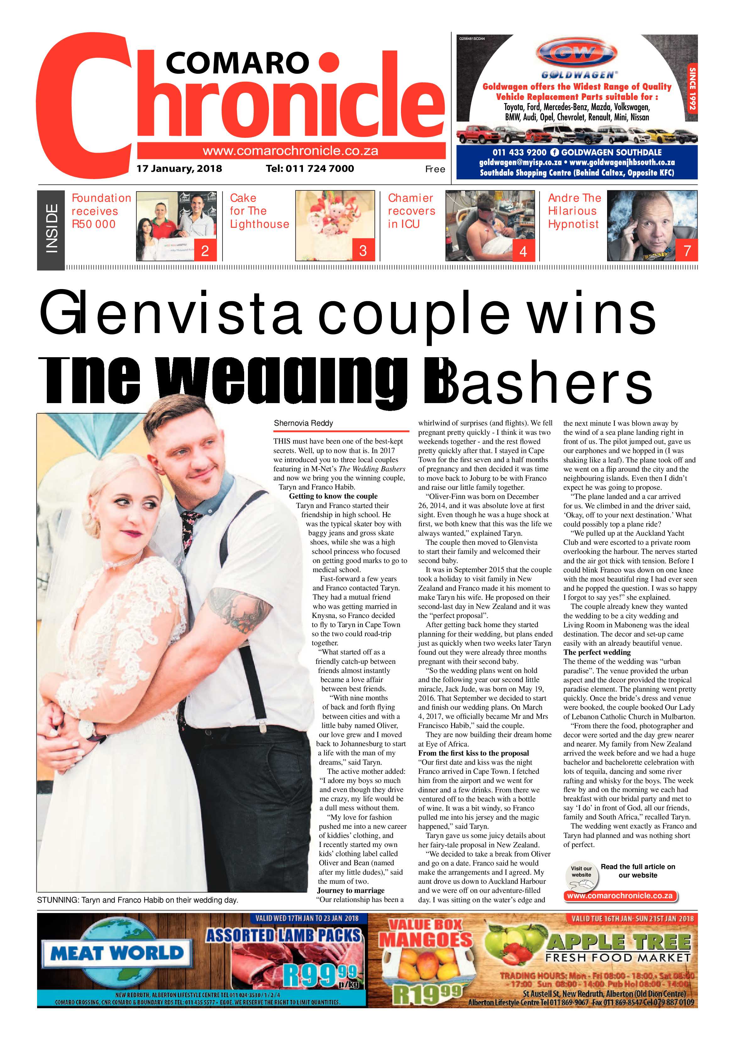 Comaro Chronicle 17 January 2018 page 1