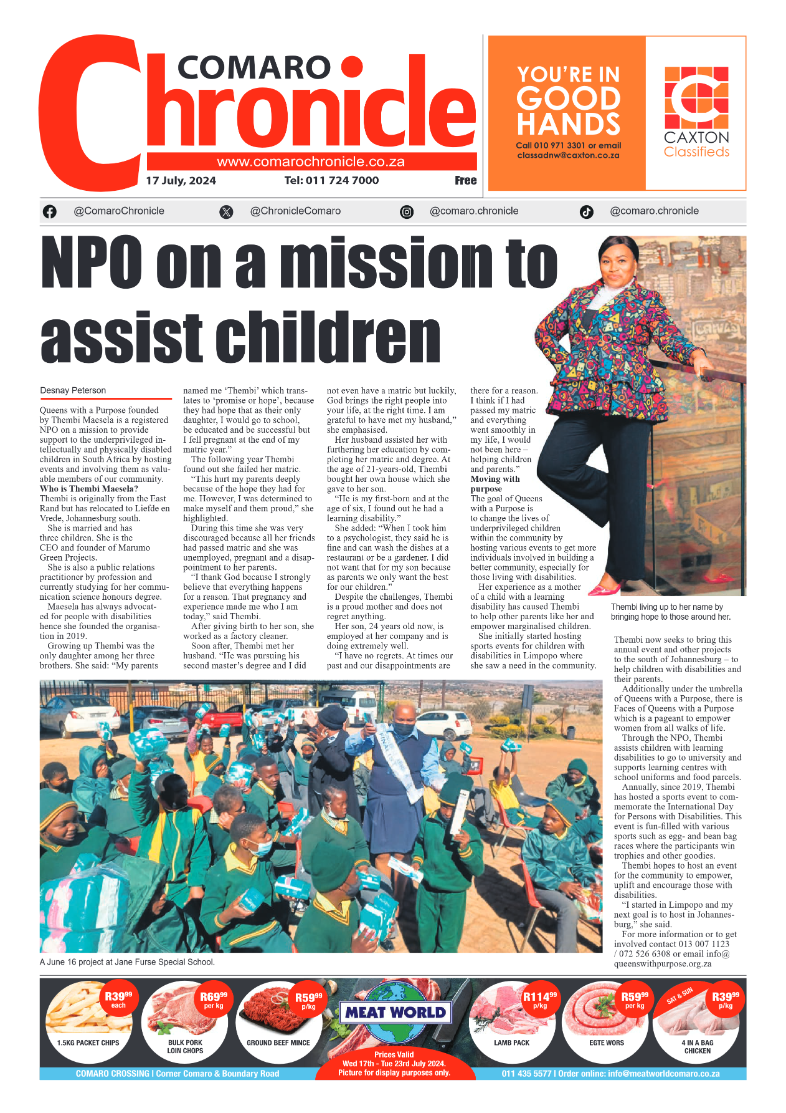 Comaro Chronicle 17 July 2024 page 1