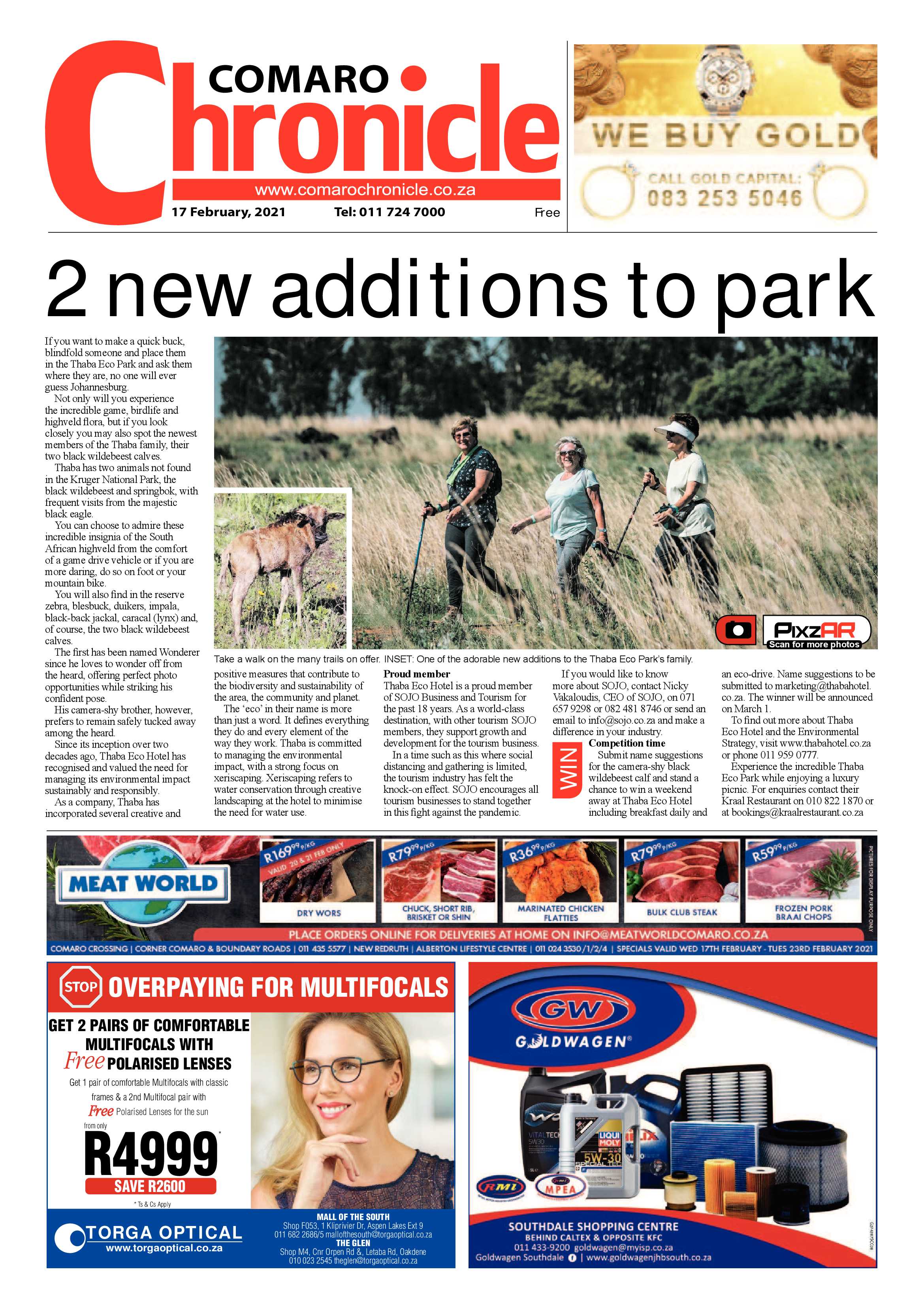 Comaro Chronicle 17  February 2021 page 1