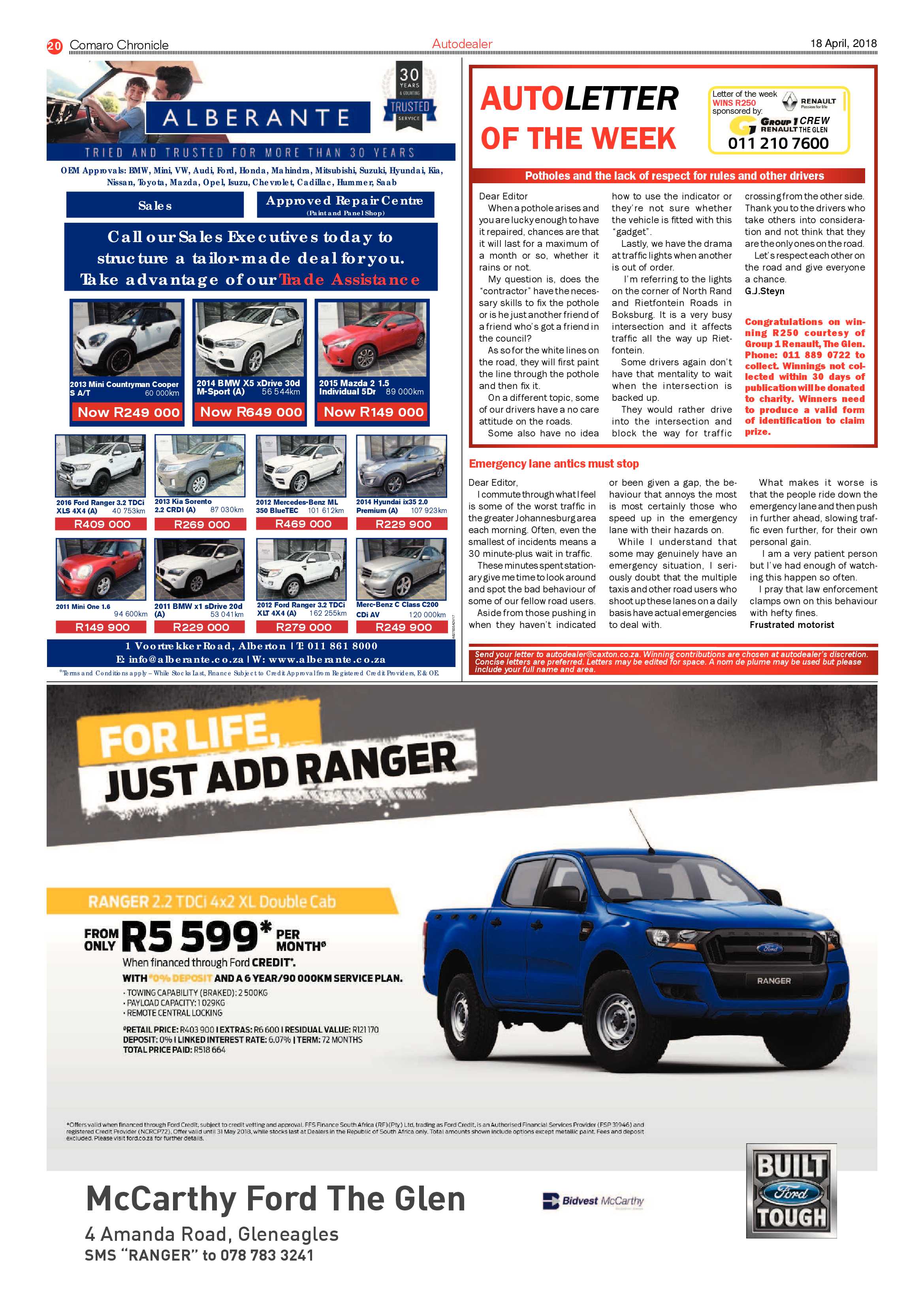 Comaro Chronicle 18 April 2018 page 20