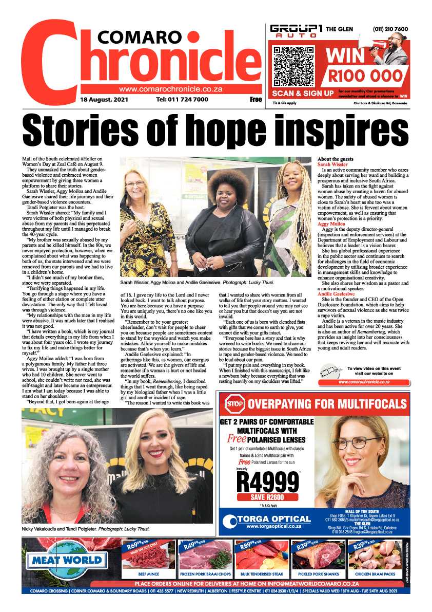 Comaro Chronicle 18 August 2021 page 1