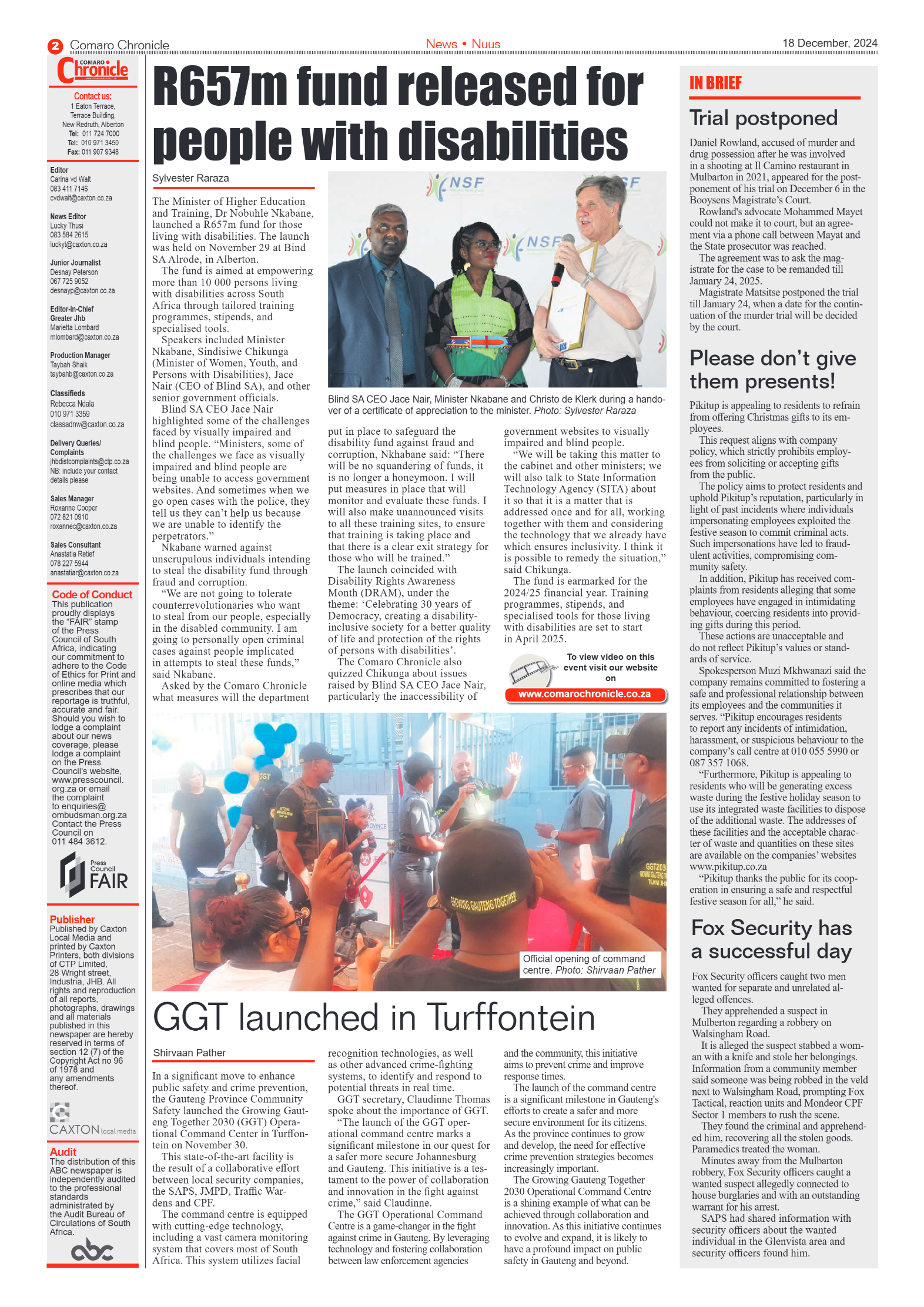 Comaro Chronicle 18 December 2024 page 2