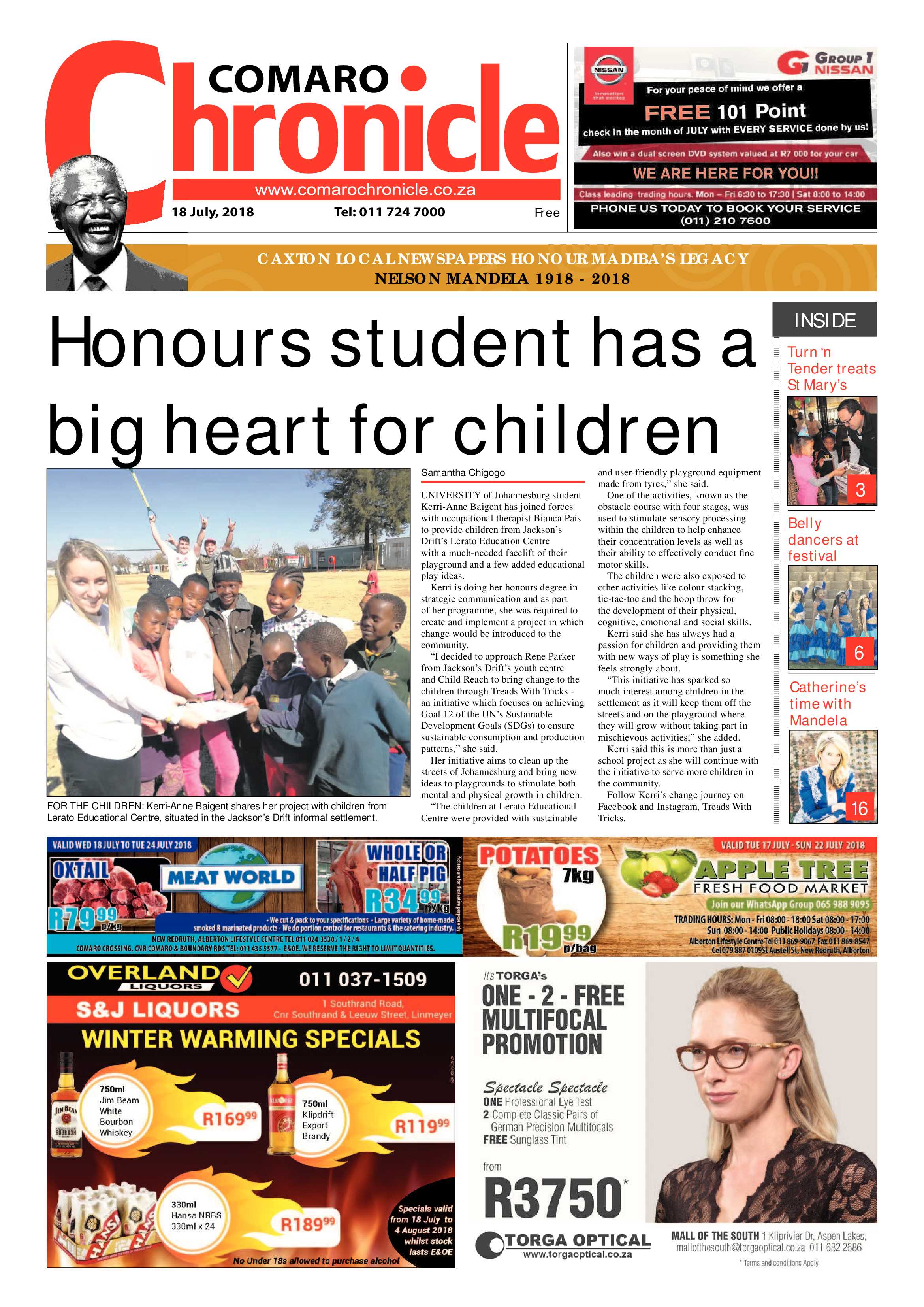 Comaro Chronicle 18 July 2018 page 1