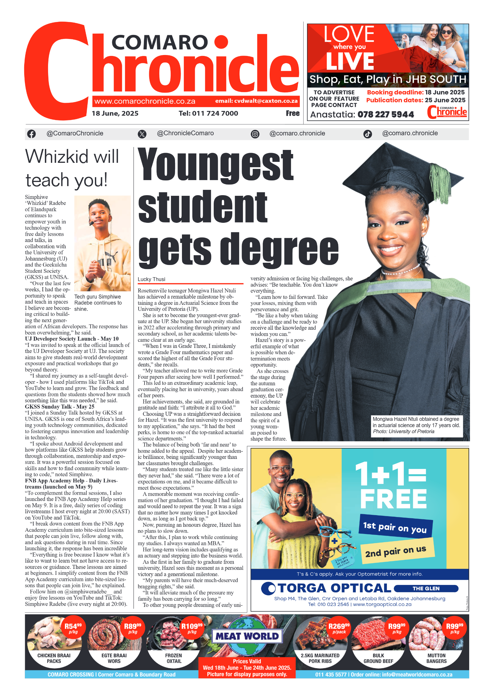 Comaro Chronicle 18 June 2025 page 1