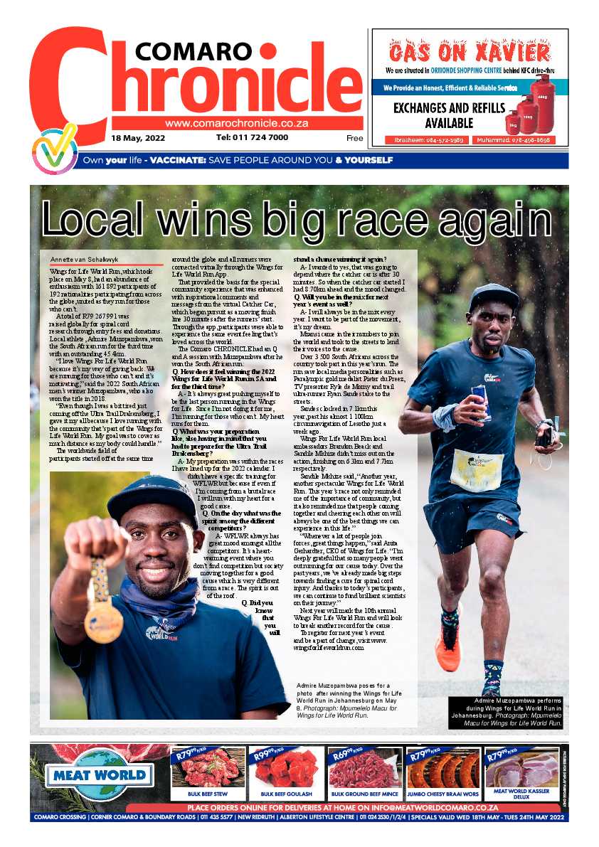 Comaro Chronicle 18 May 2022 page 1