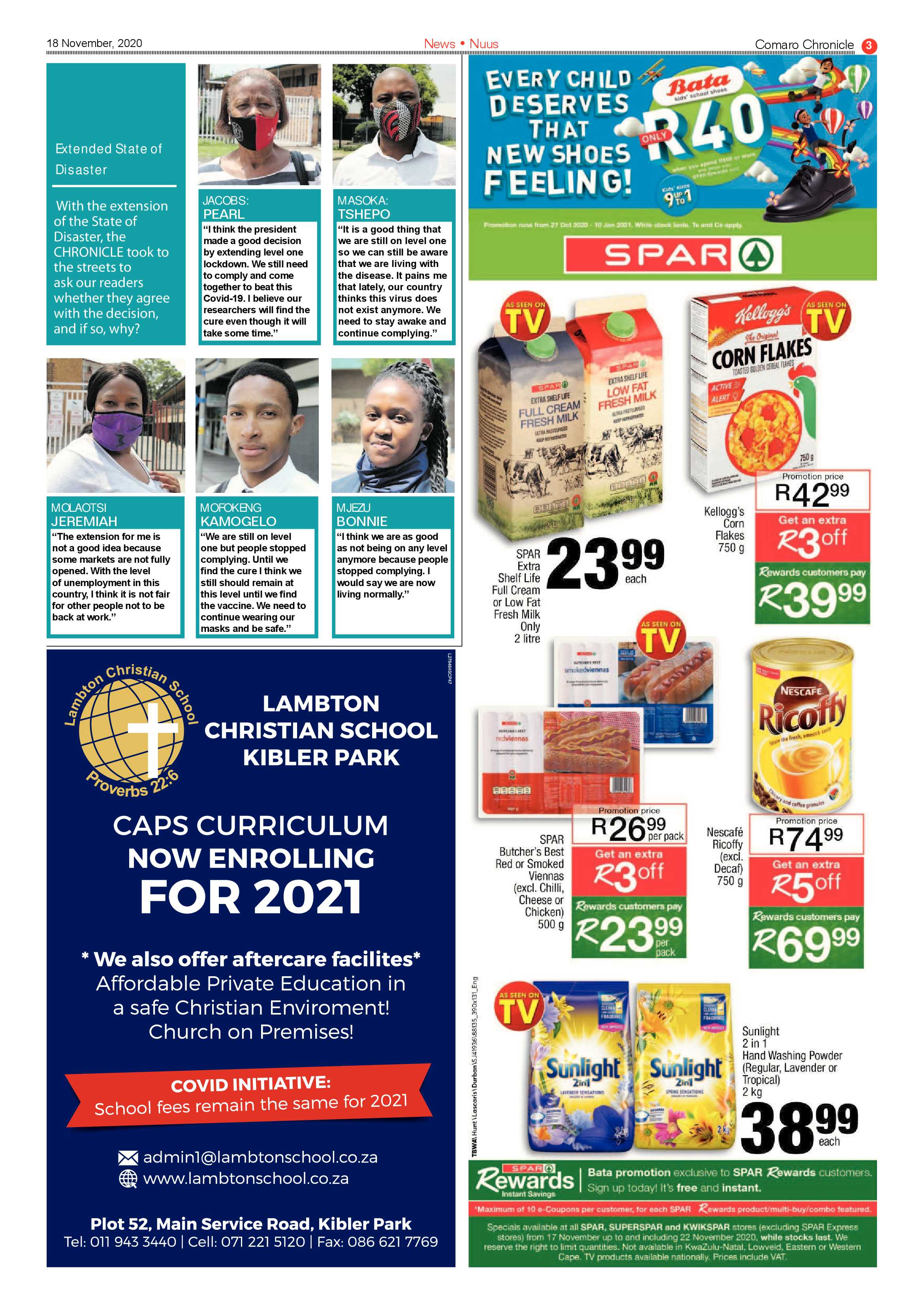 Comaro Chronicle 18 November  2020 page 3