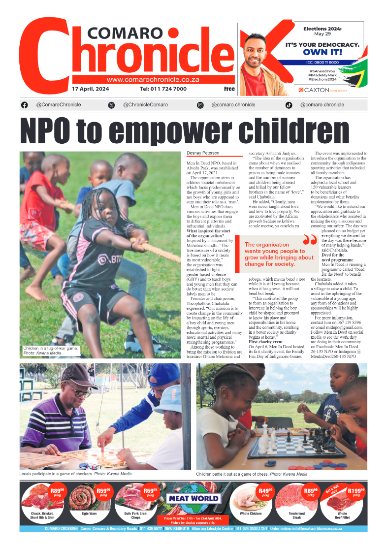 Comaro Chronicle 19 April 2024 page 1