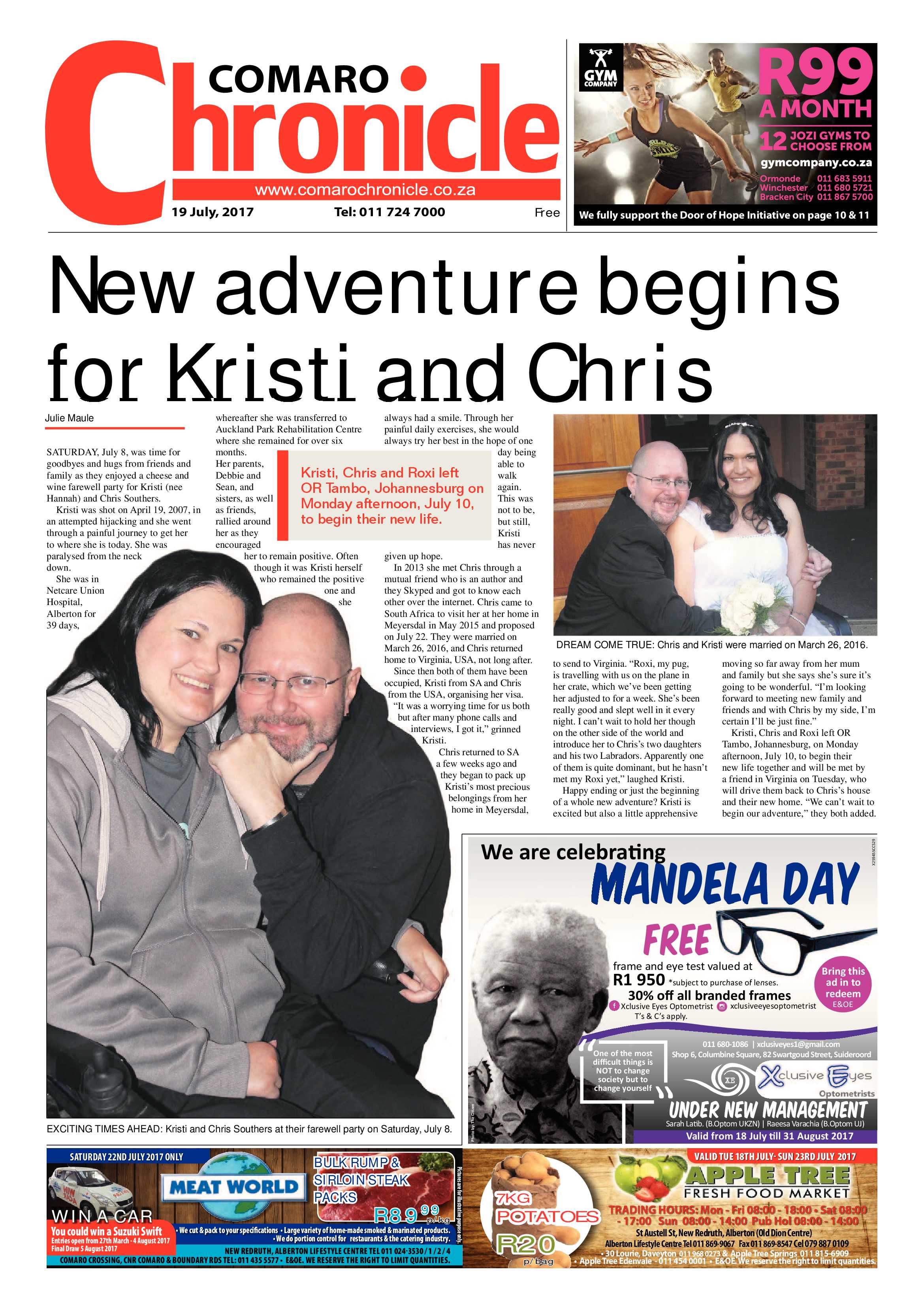 Comaro Chronicle 19 July 2017 page 1