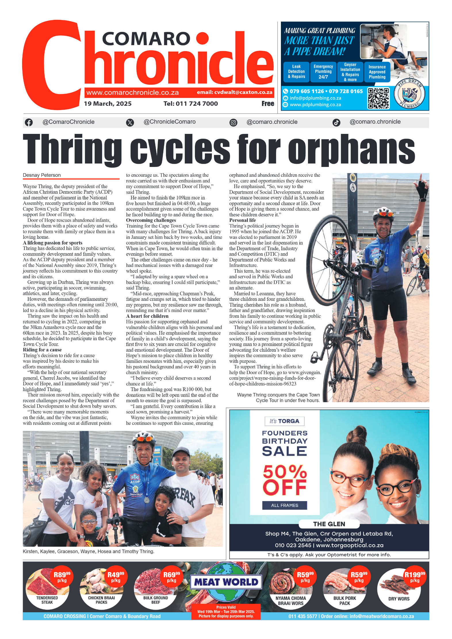 Comaro Chronicle 19 March 2025 page 1