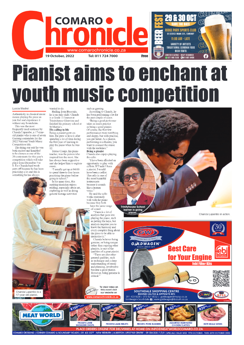 Comaro Chronicle 19 October 2022 page 1
