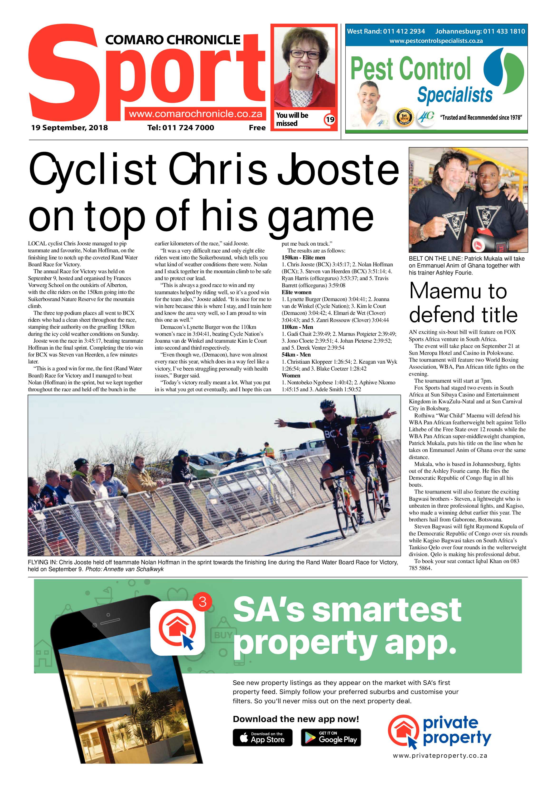 Comaro Chronicle 19 September 2018 page 20