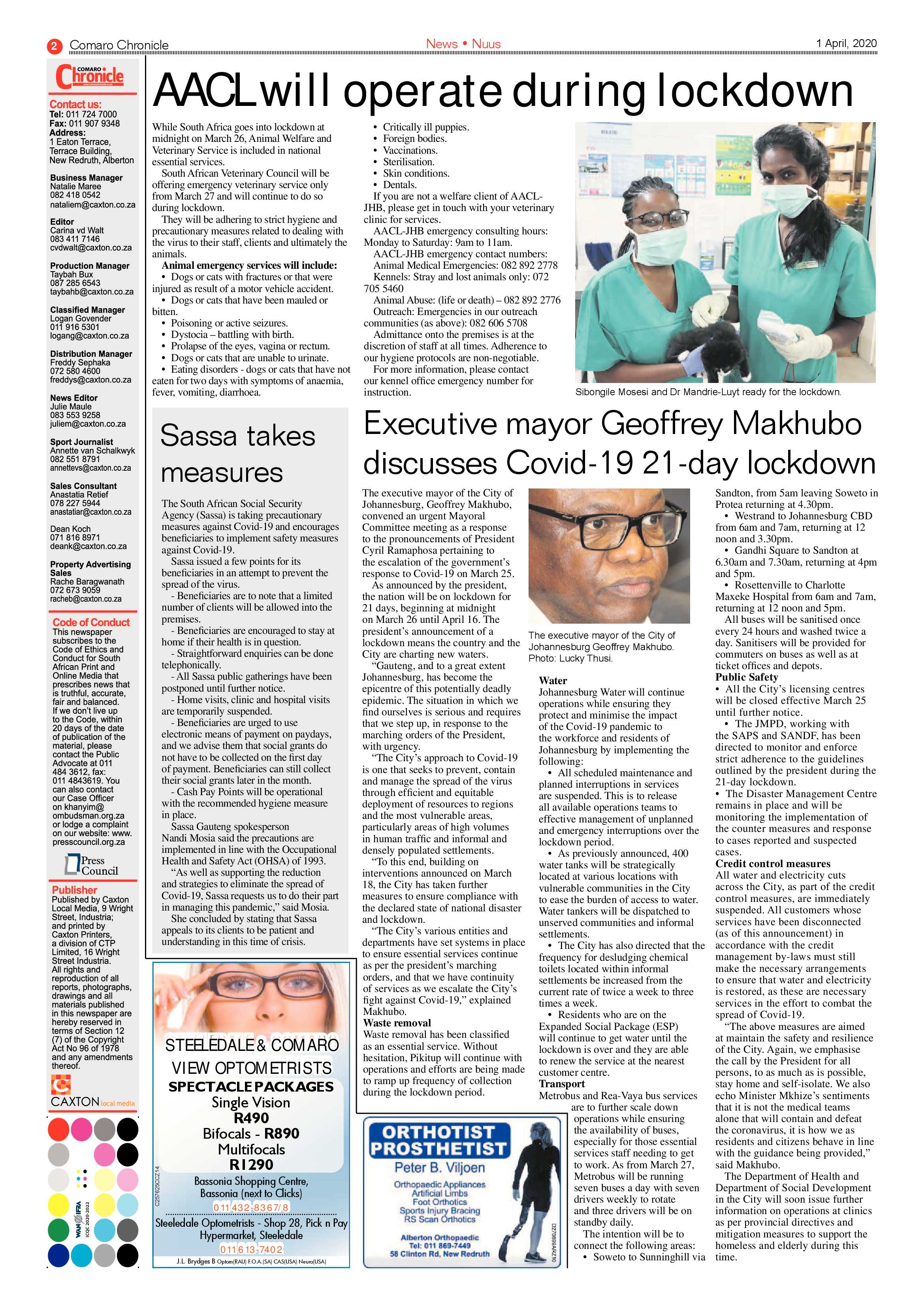 Comaro Chronicle 1 April 2020 page 2