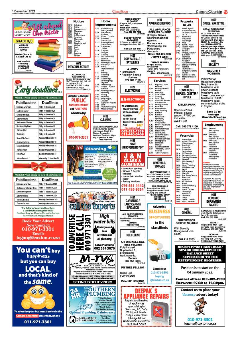 Comaro Chronicle 1 December 2021 page 21