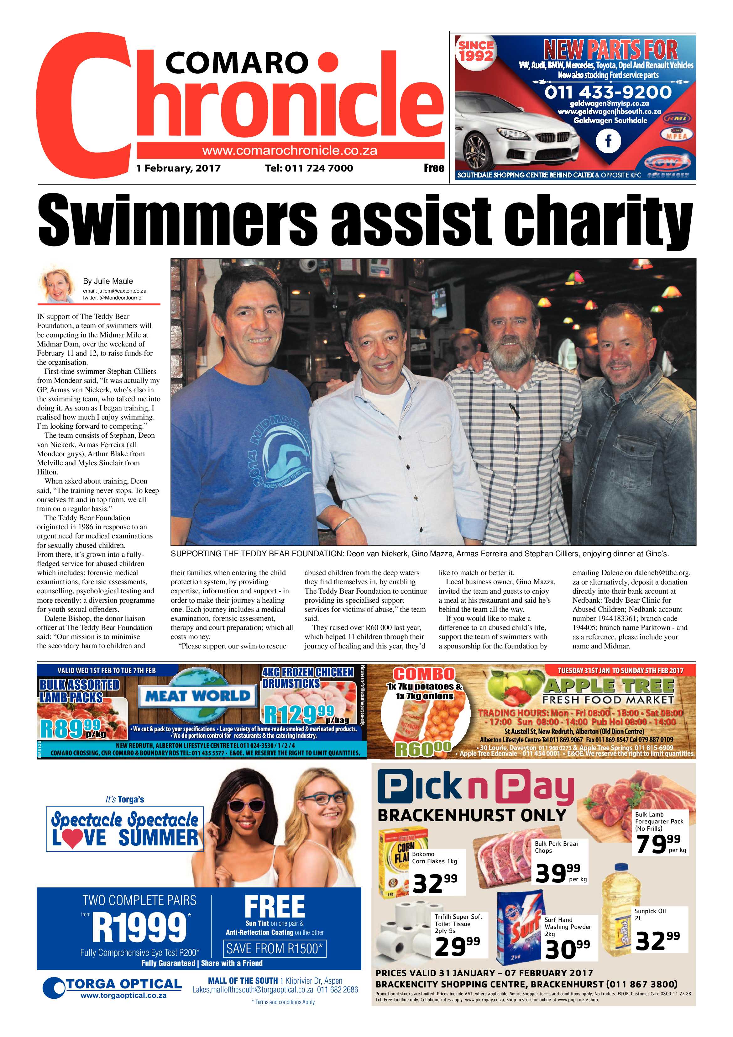 Comaro Chronicle 1 February 2017 page 1