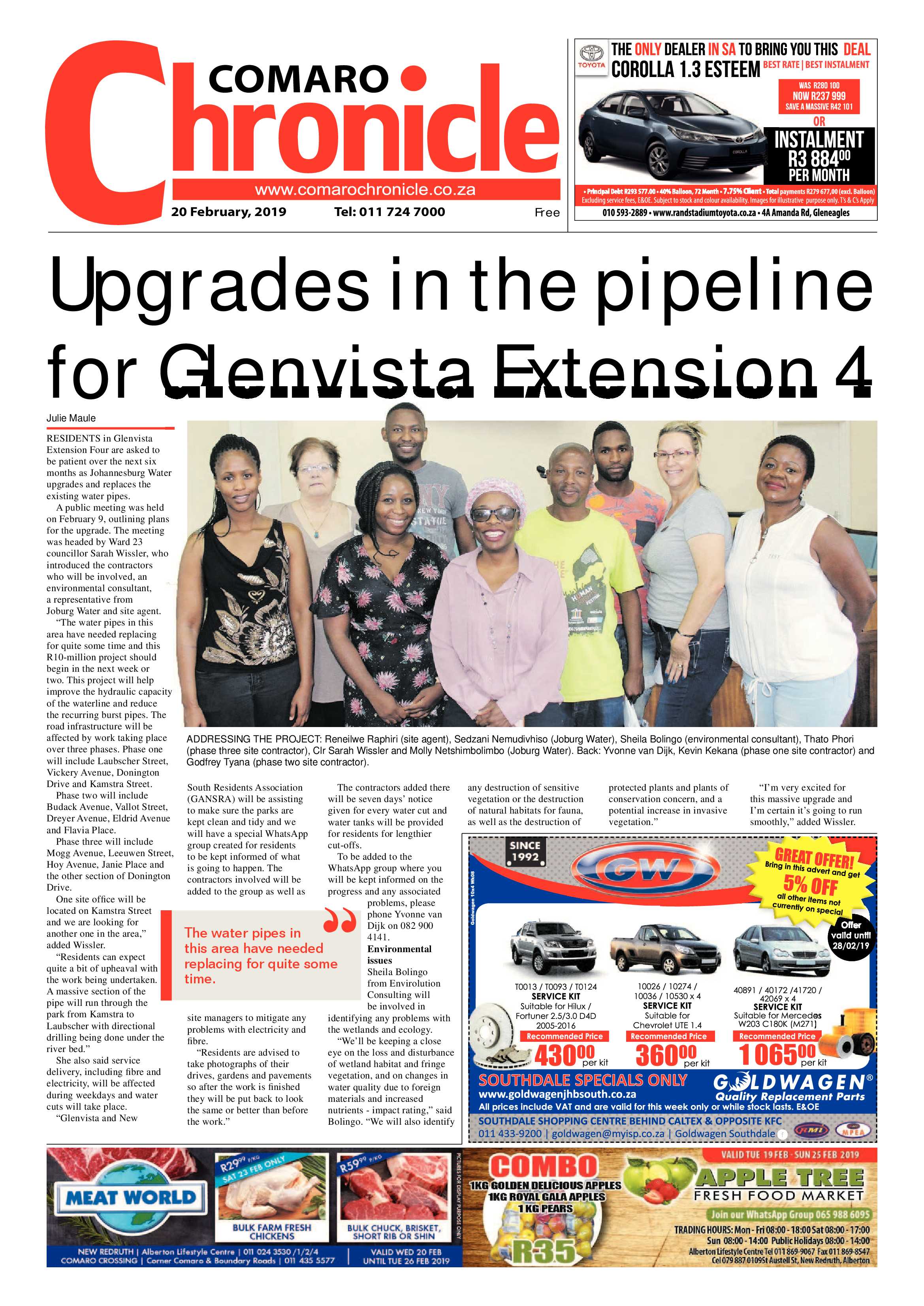 Comaro Chronicle 20 February 2019 page 1