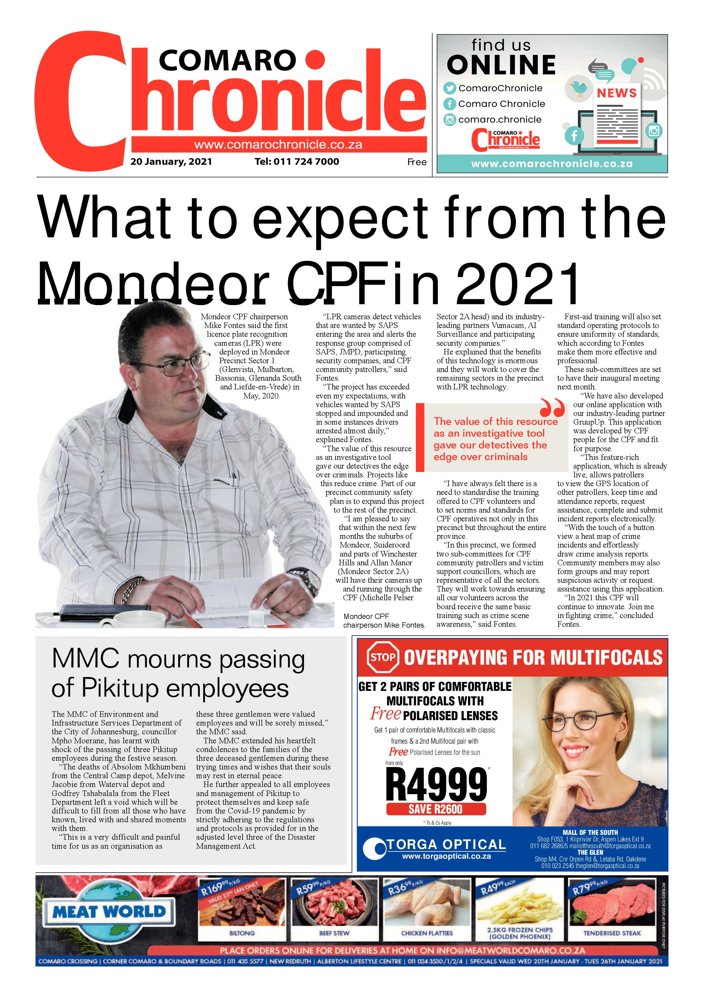 Comaro Chronicle 20 January 2021 page 1