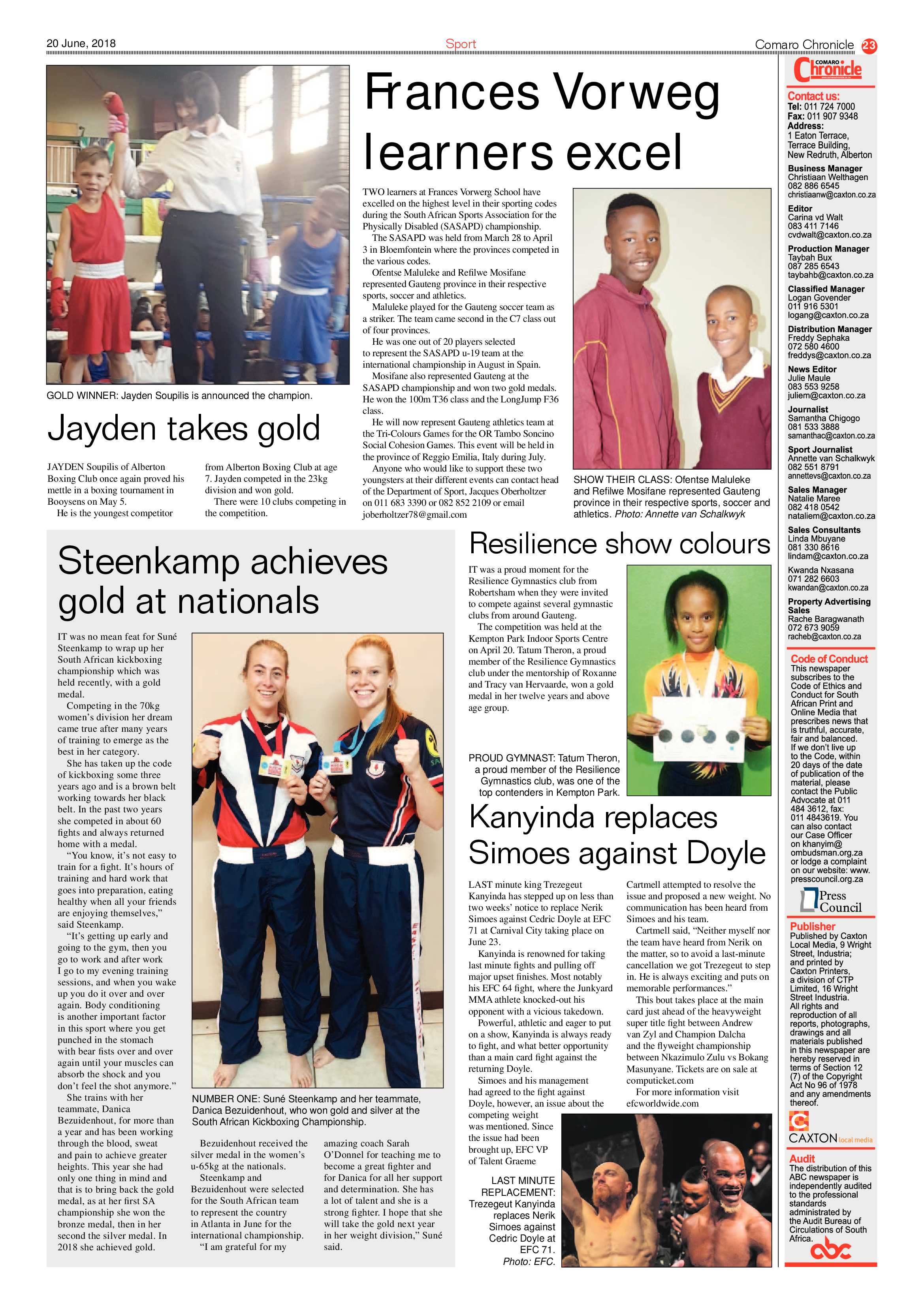 Comaro Chronicle 20 June 2018 page 23