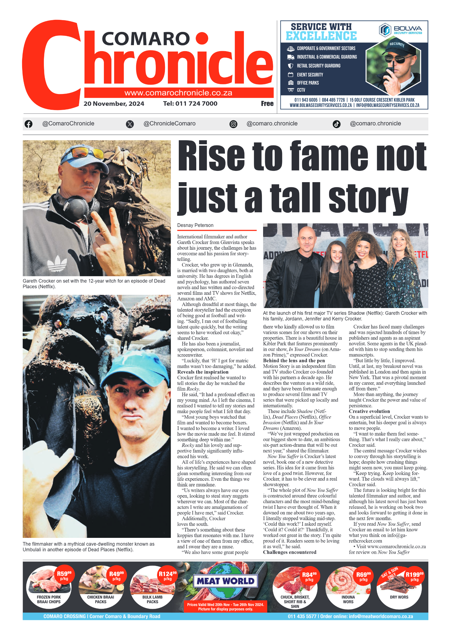 Comaro Chronicle 20 Novemberr 2024 page 1