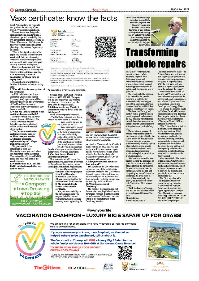 Comaro Chronicle 20 October 2021 page 2