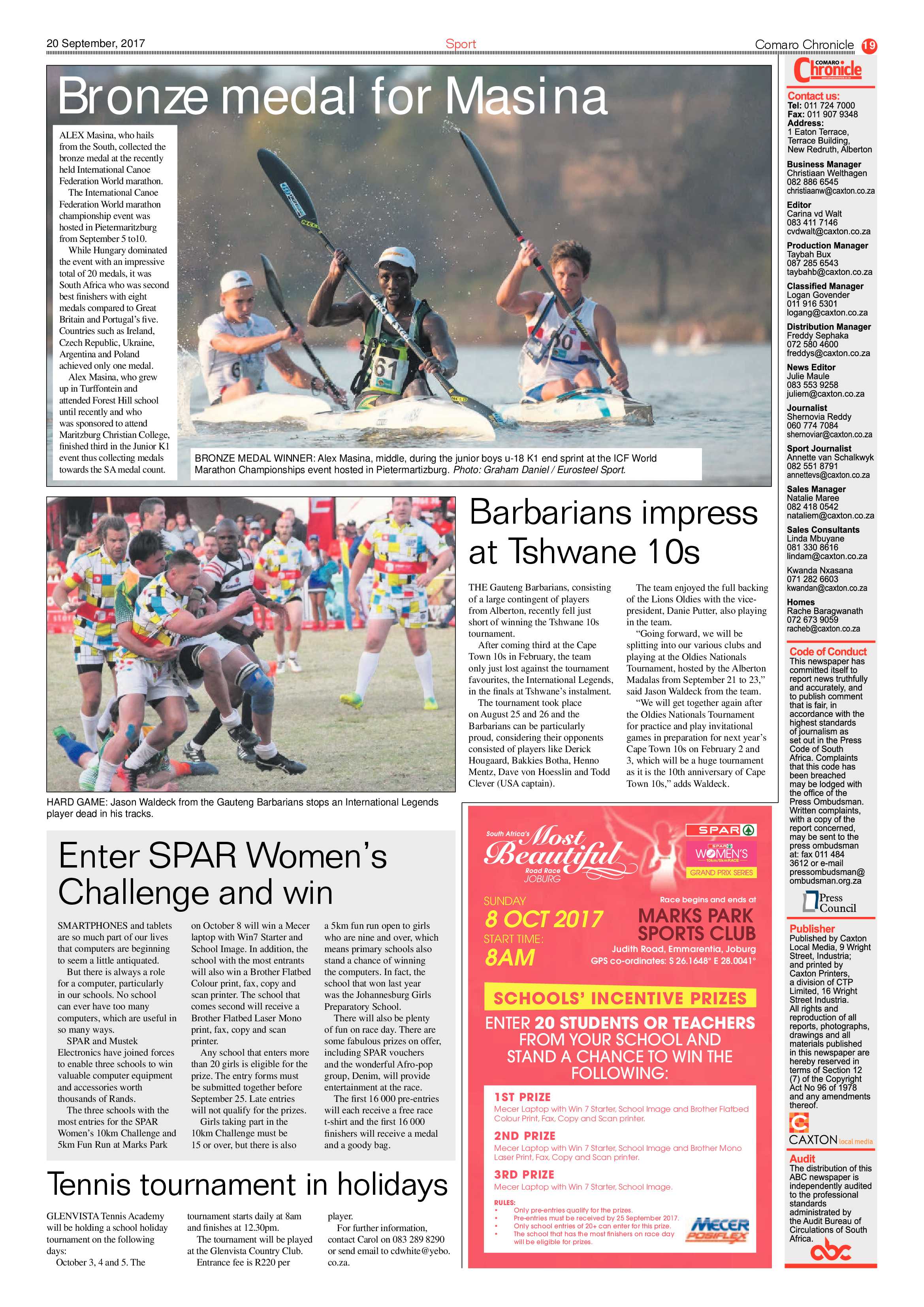 Comaro Chronicle 20 September 2017 page 19