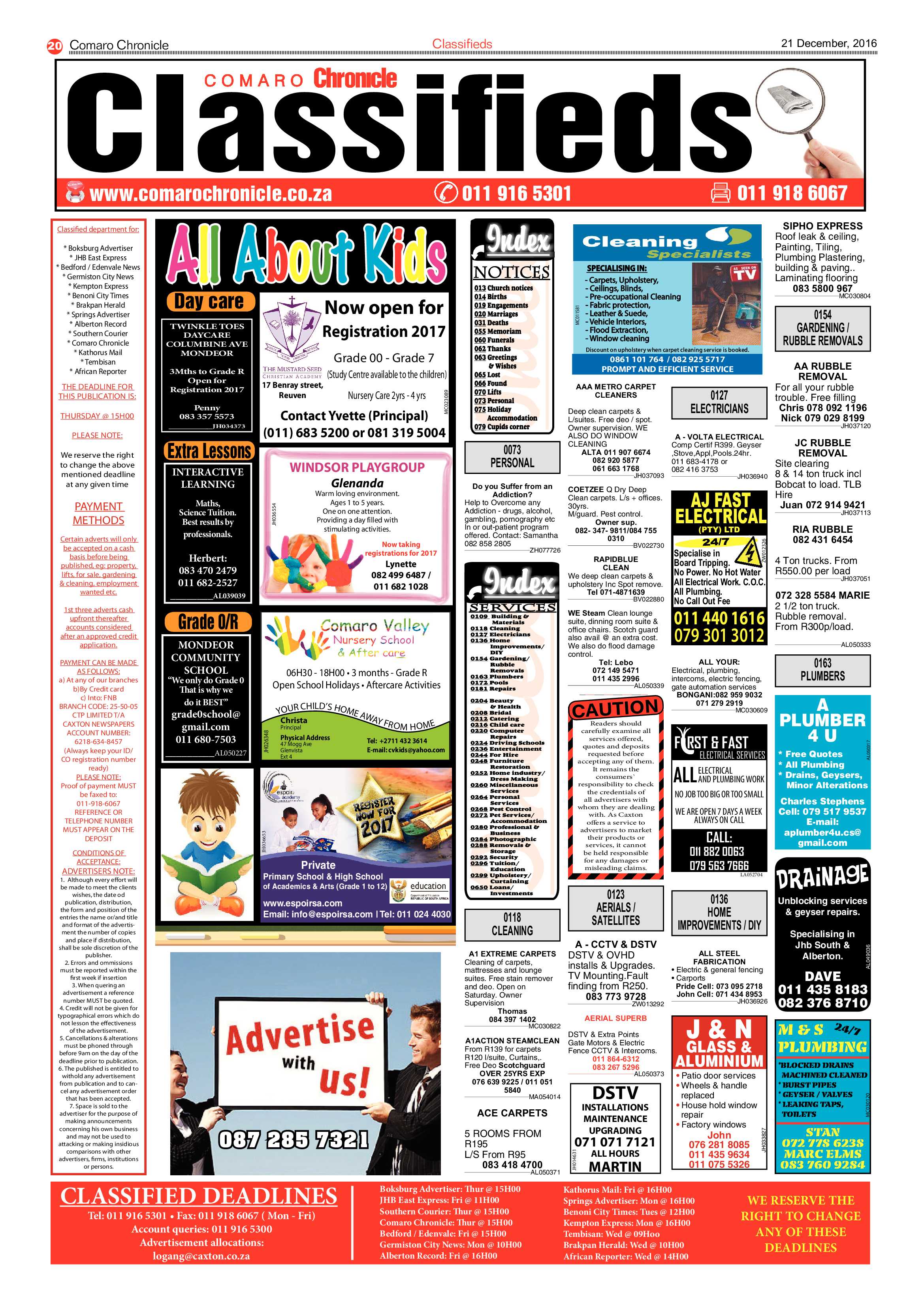 Comaro Chronicle 21 December 2016 page 20
