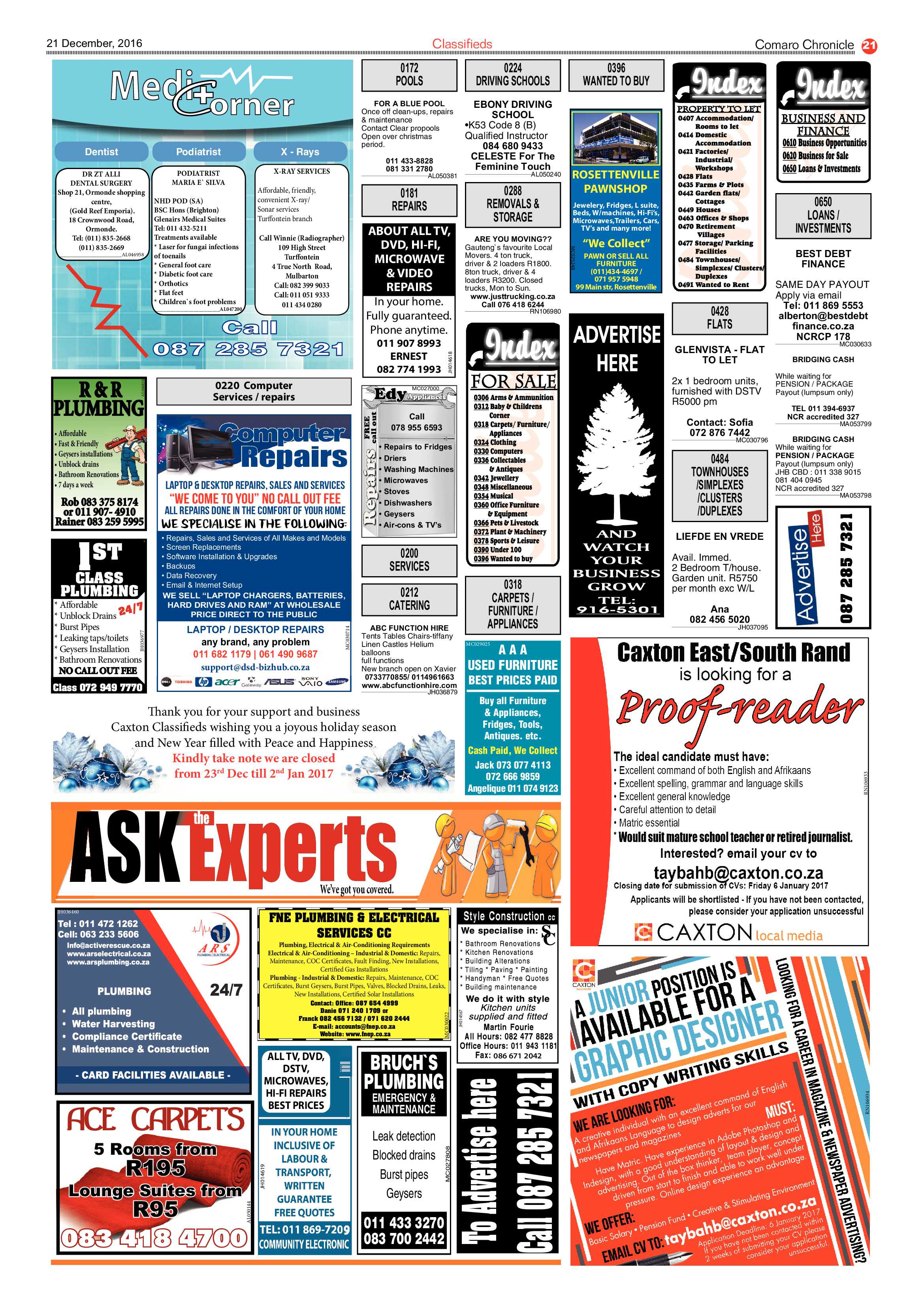 Comaro Chronicle 21 December 2016 page 21
