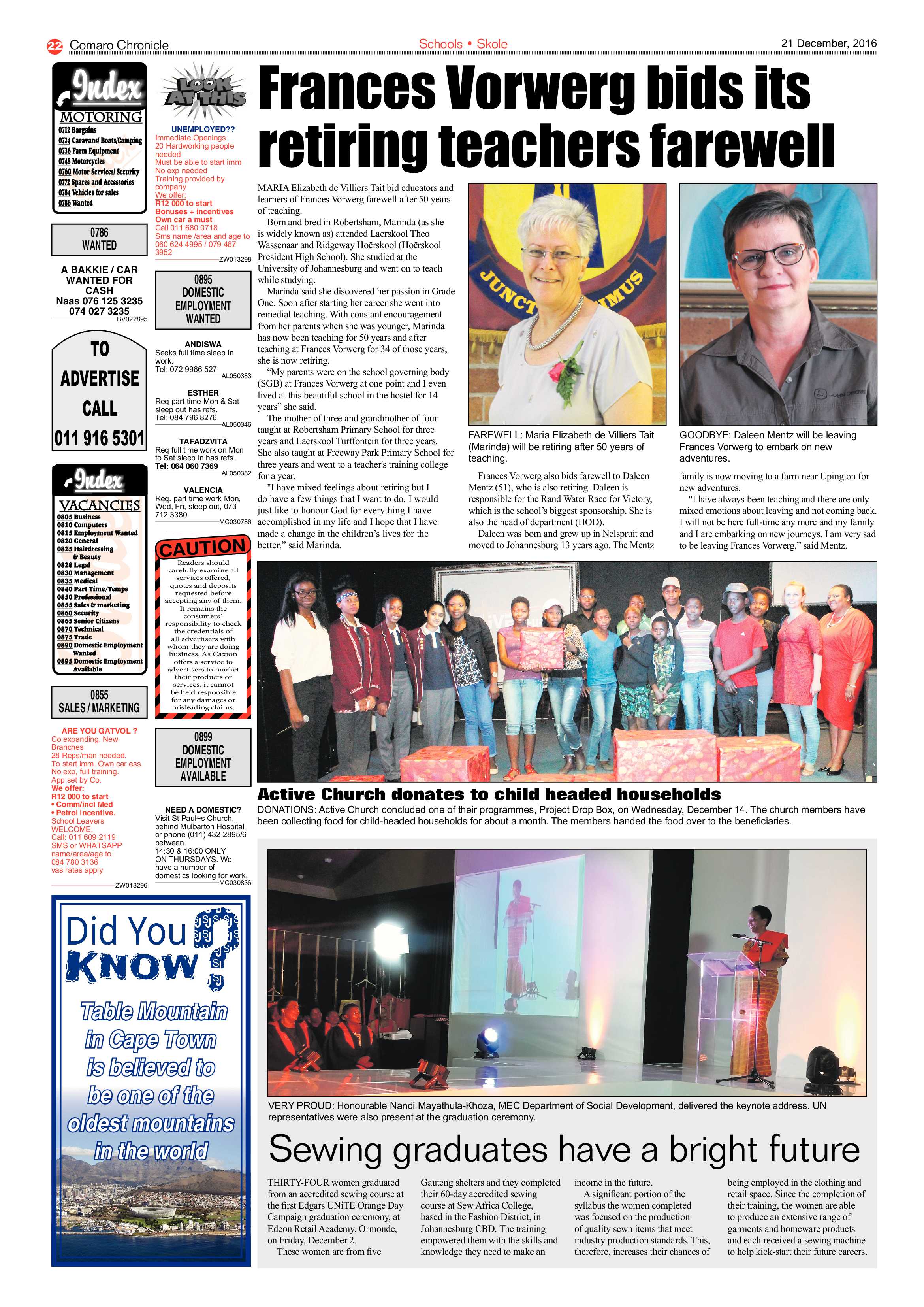 Comaro Chronicle 21 December 2016 page 22