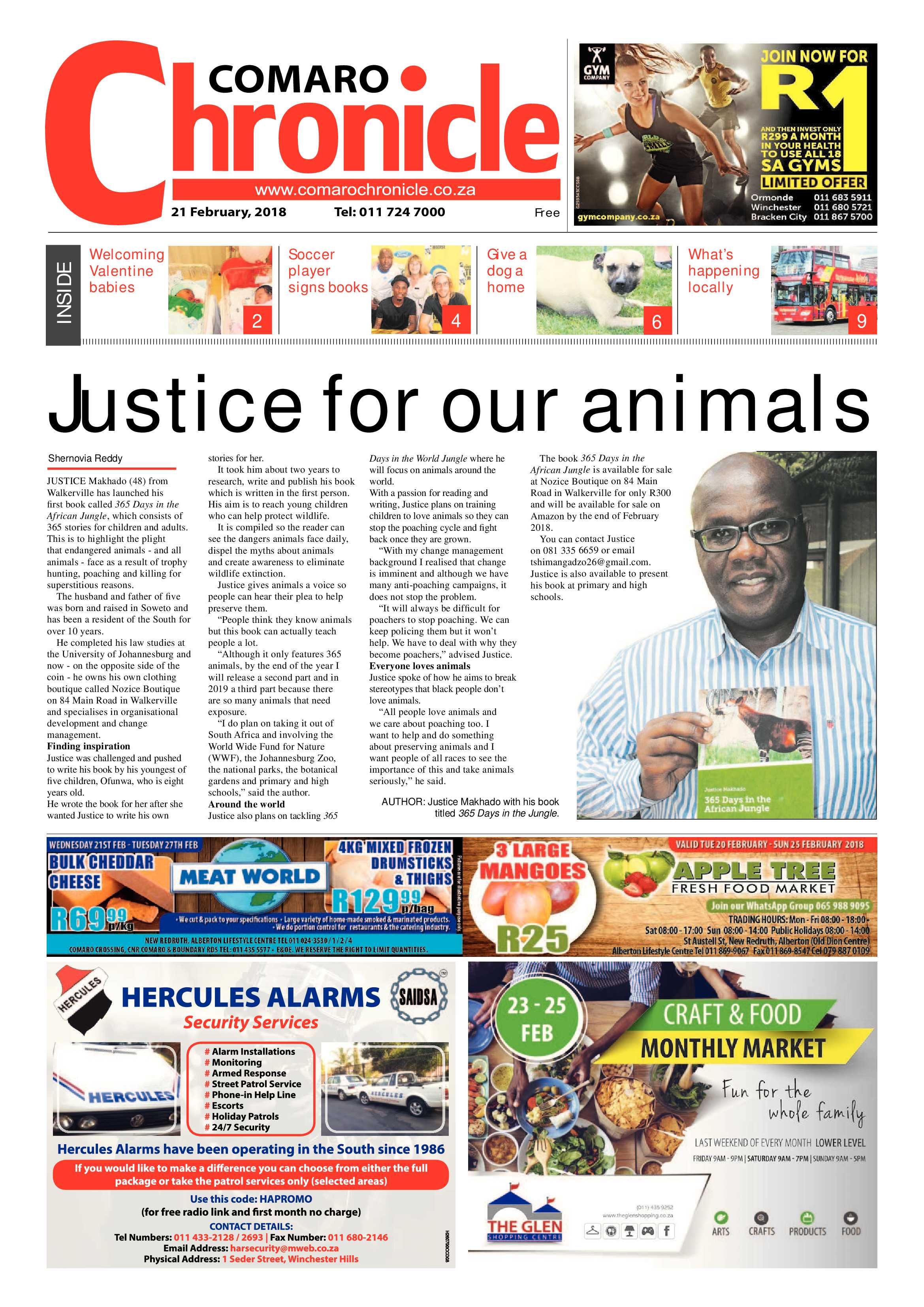 Comaro Chronicle 21 February 2018 page 1