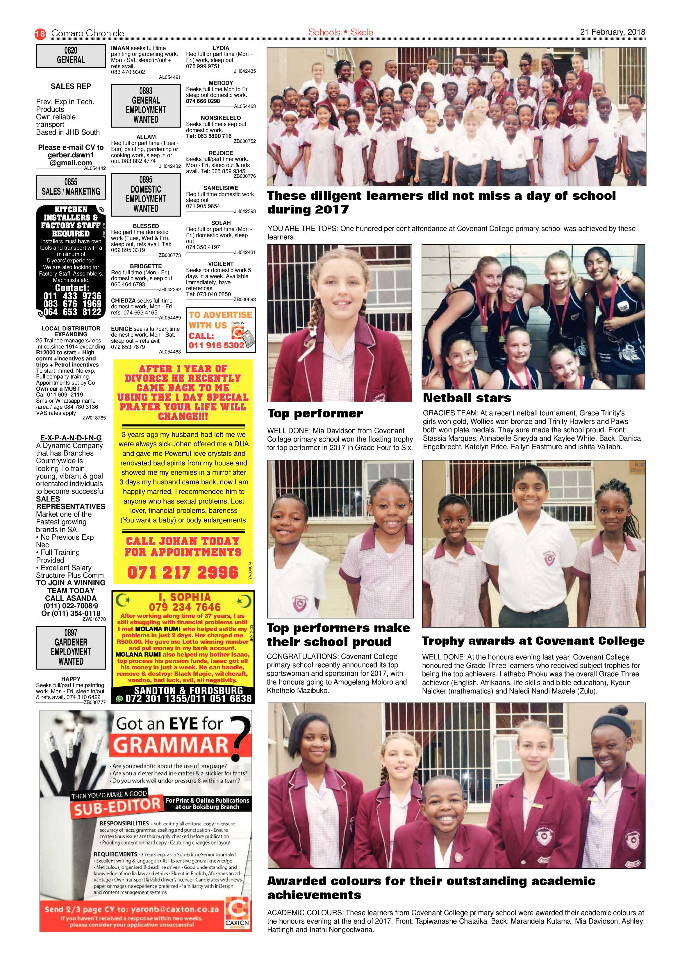 Comaro Chronicle 21 February 2018 page 18