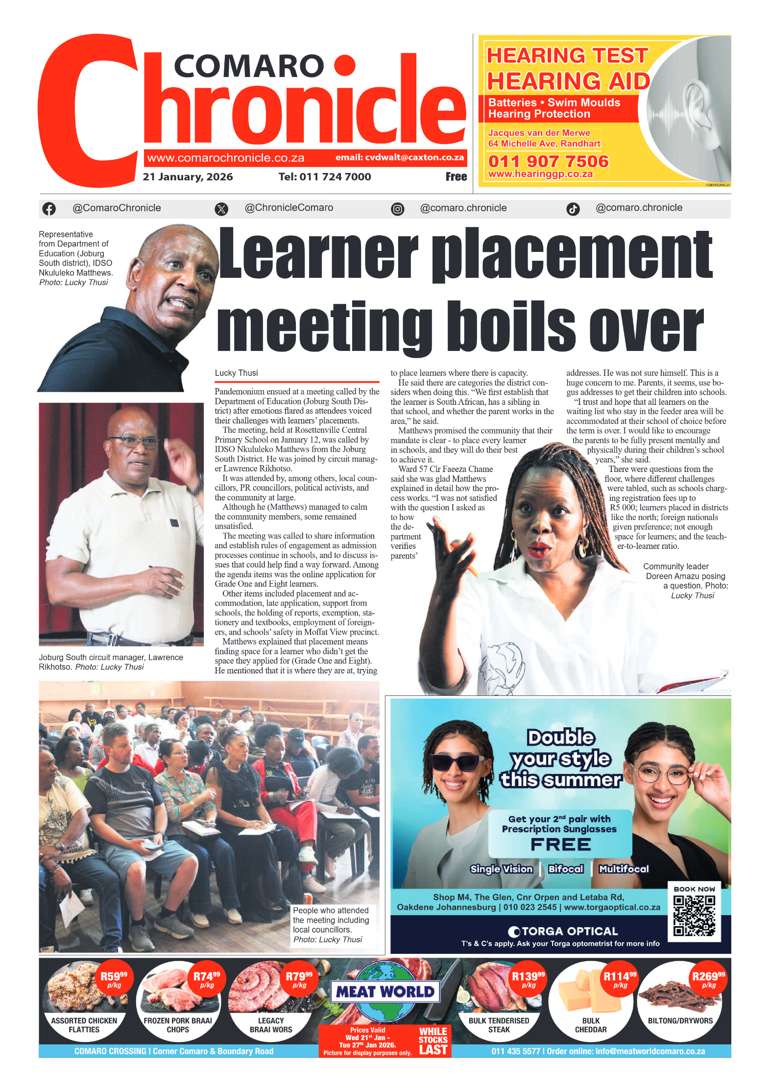 Comaro Chronicle 21 January 2026 page 1
