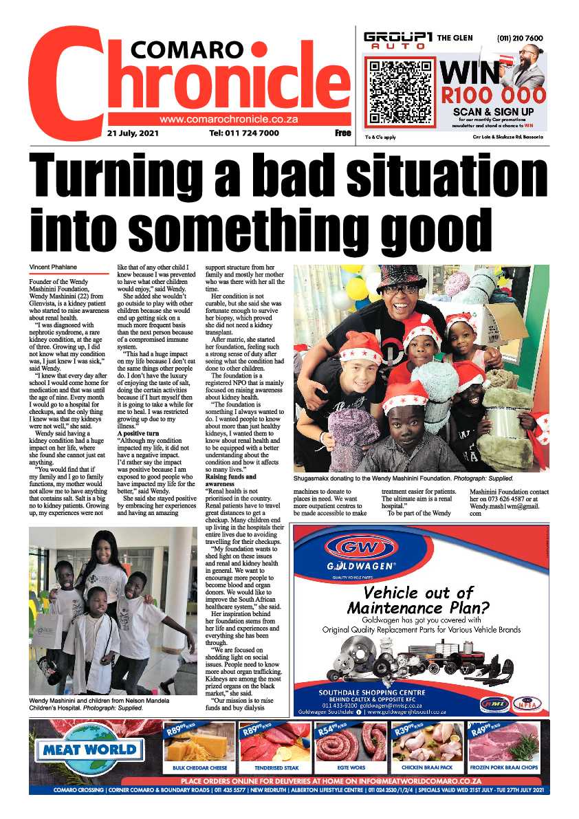 Comaro Chronicle 21 July 2021 page 1